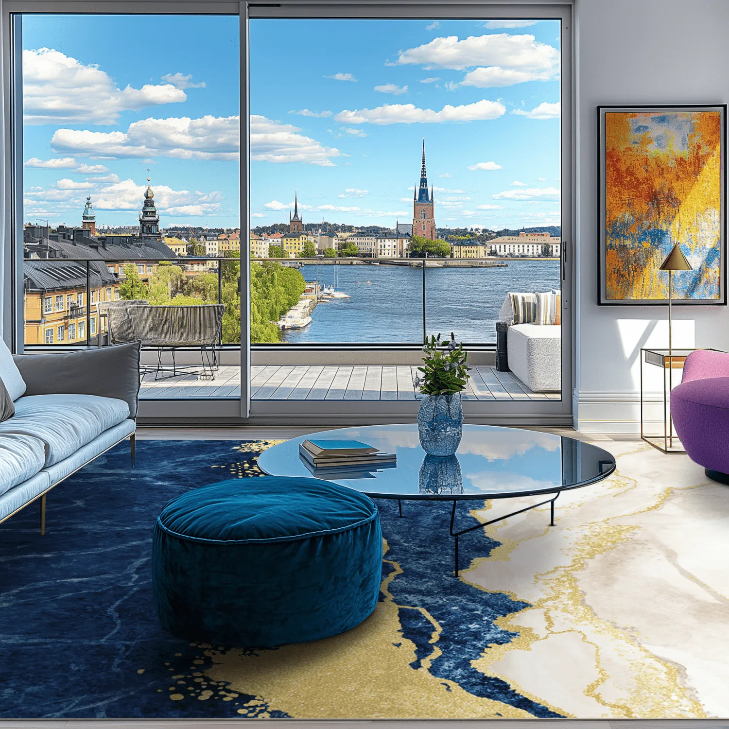 Wilton - Padova (blauw/wit/goud)