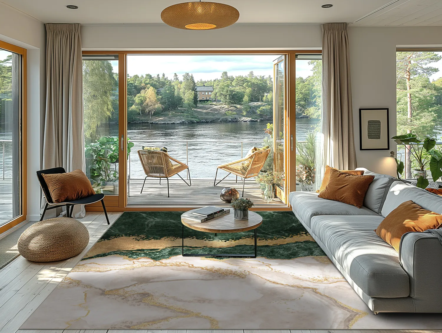 Wilton - Padova (groen/wit/goud)