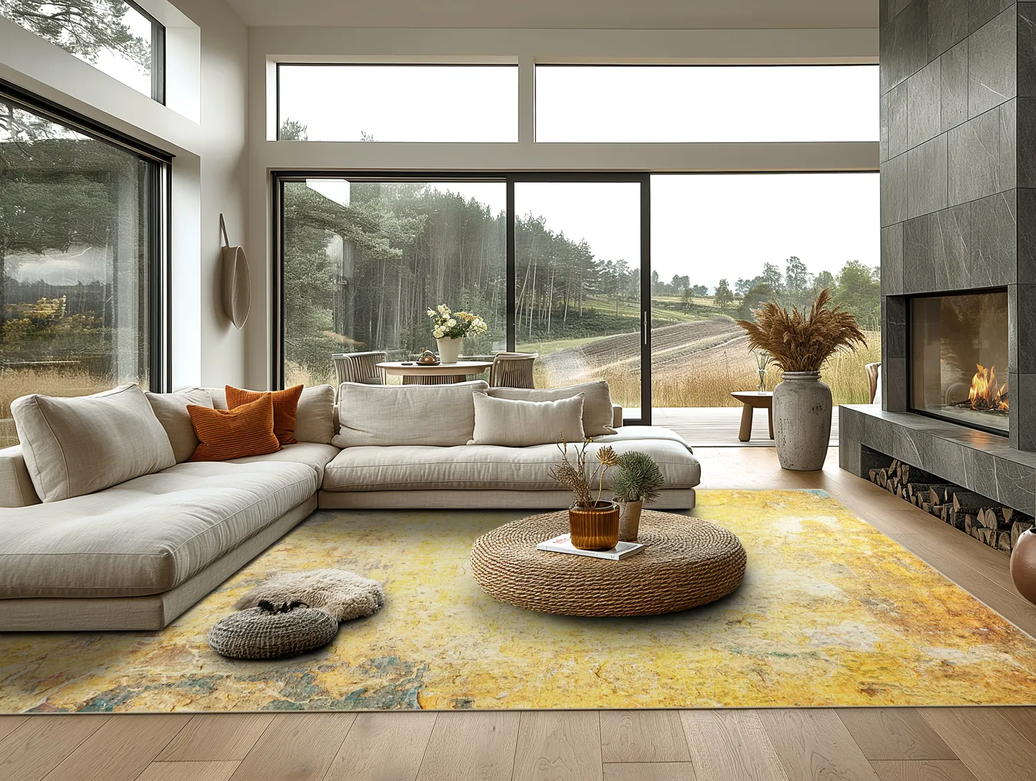 Wilton - Palau (goud/beige/blauw)