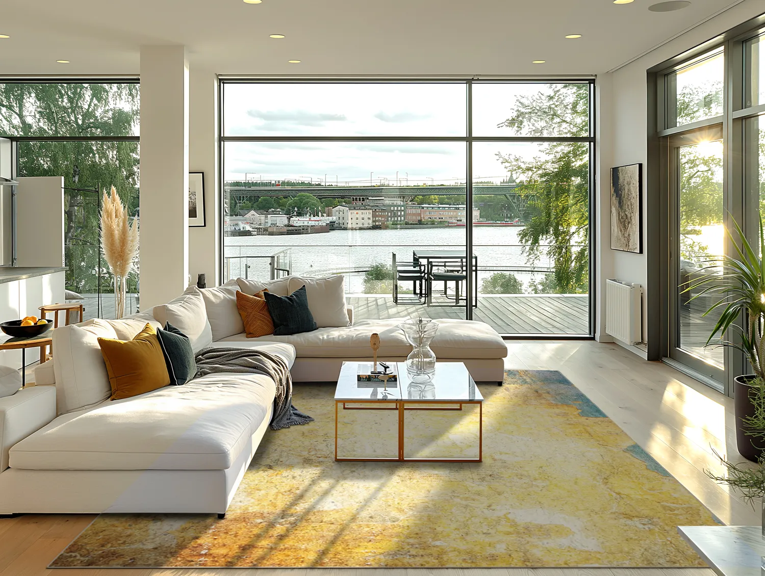 Wilton - Palau (goud/beige/blauw)