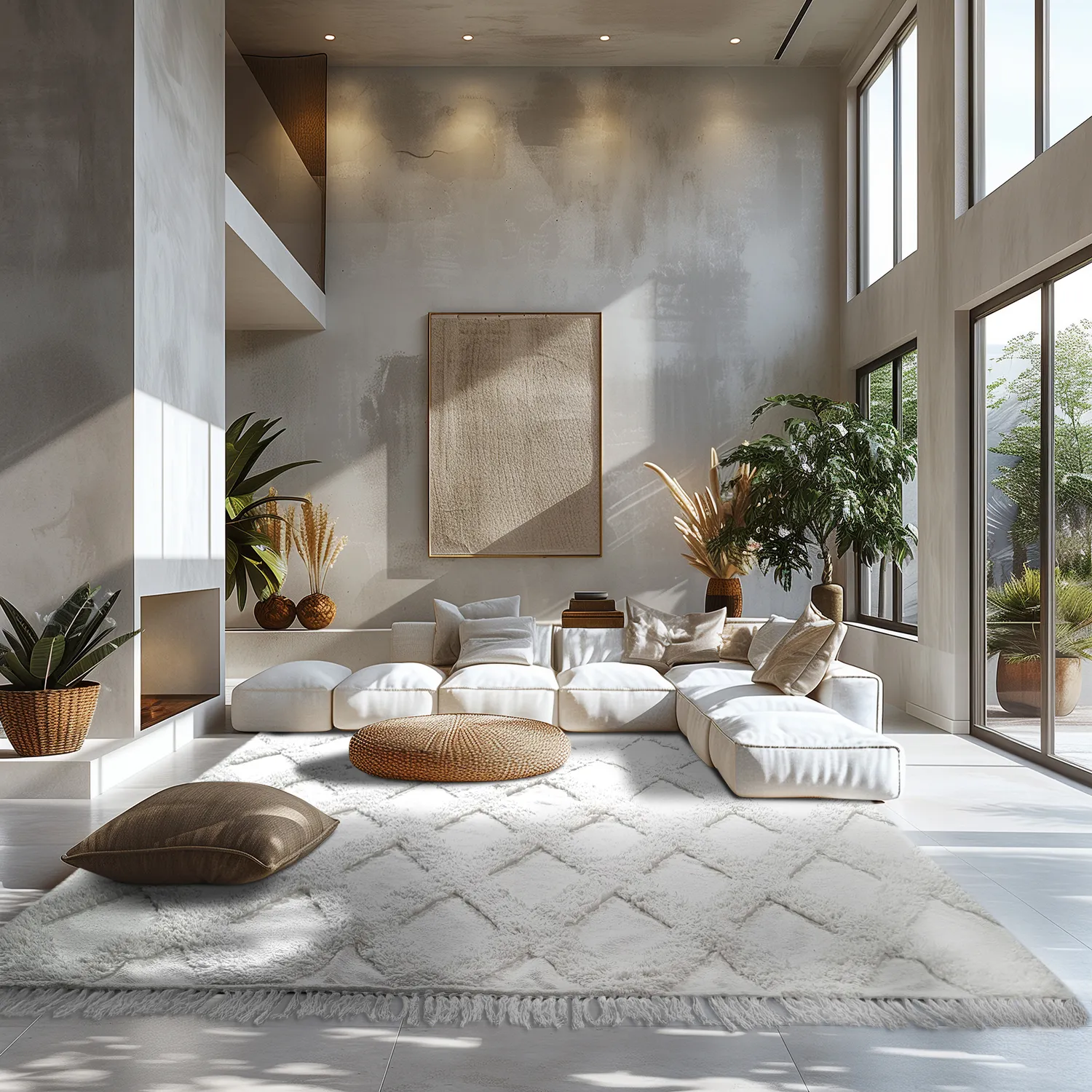 Hoogpolig vloerkleed - Pamplona Natural Cotton Shaggy (offwhite)