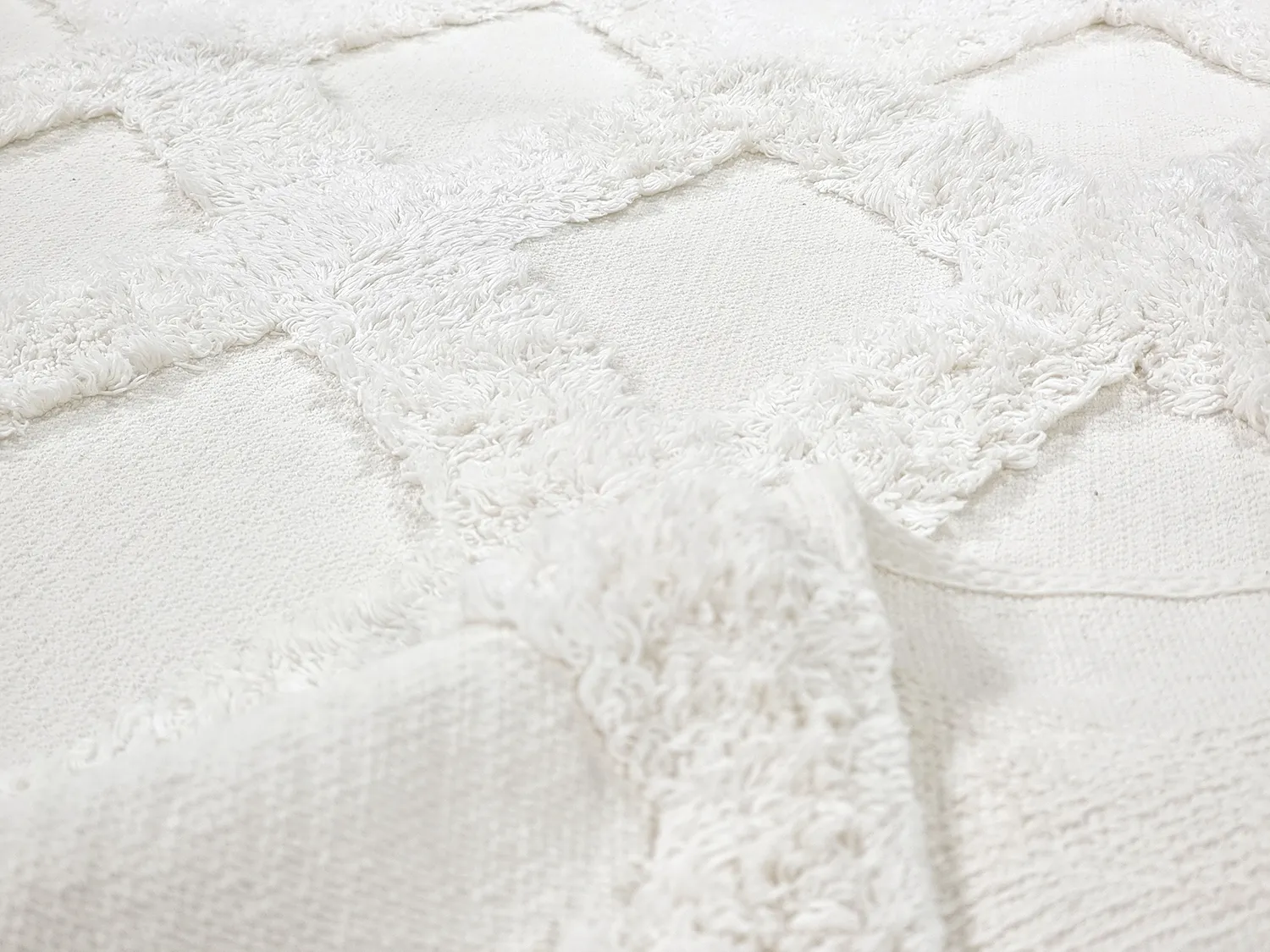 Hoogpolig vloerkleed - Pamplona Natural Cotton Shaggy (offwhite)