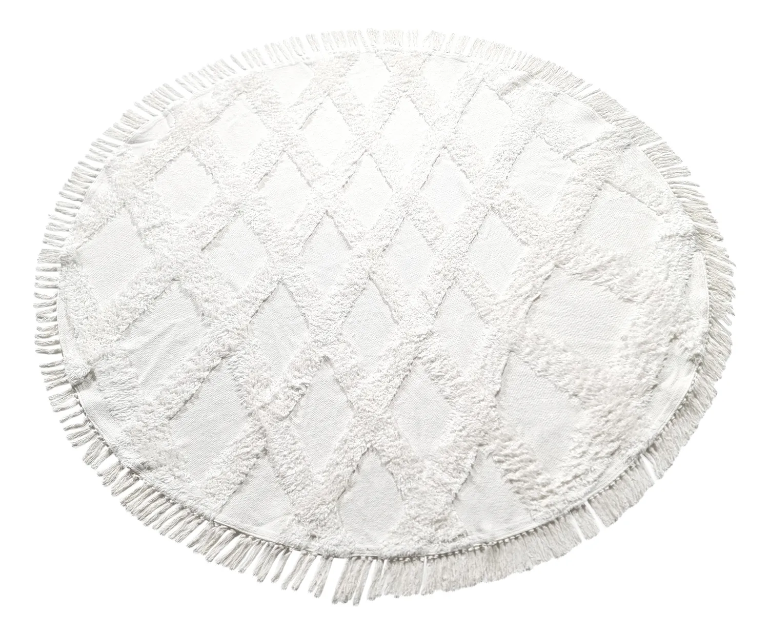 Ronde vloerkleden - Pamplona Natural Cotton Shaggy (offwhite)