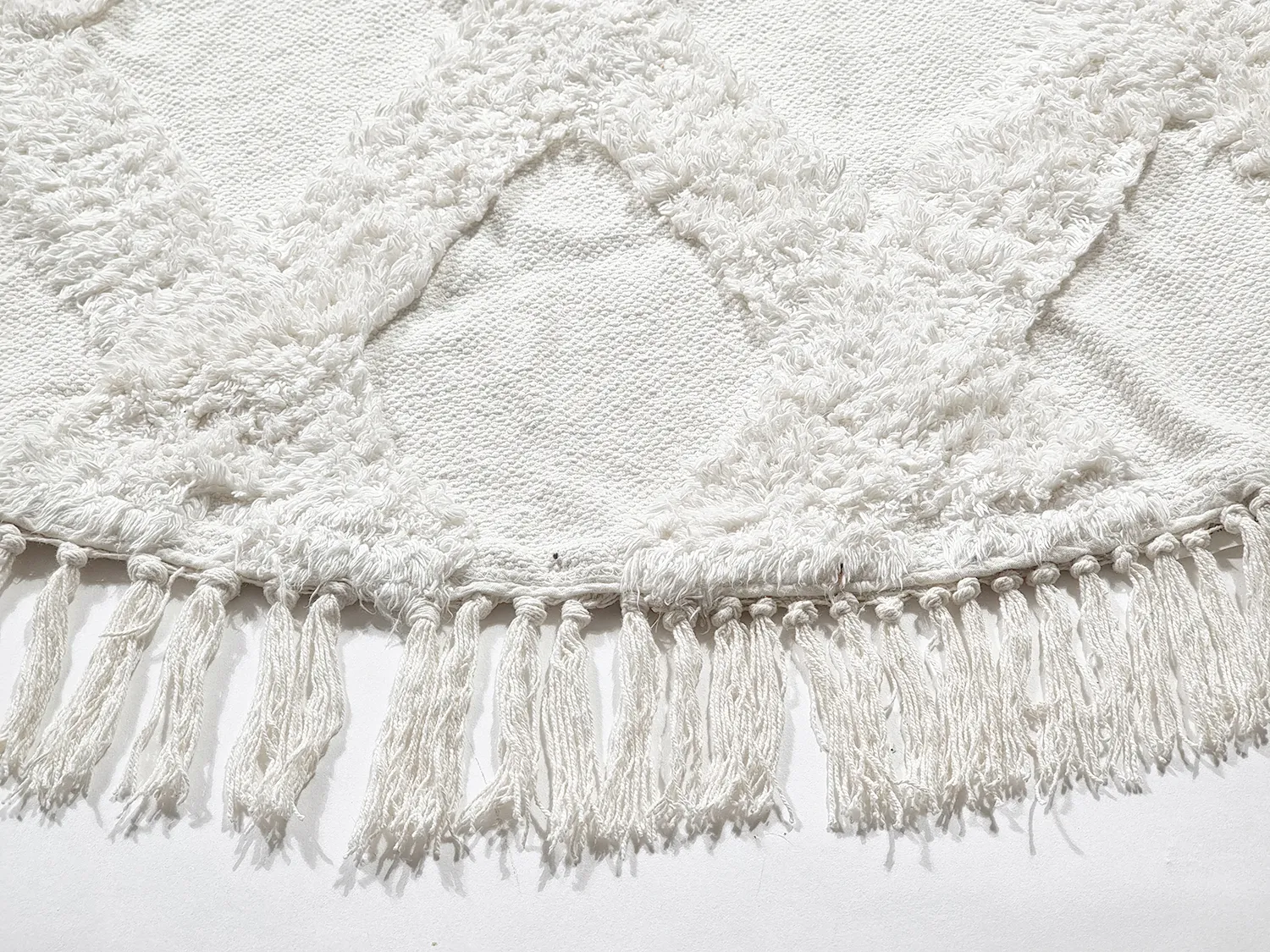 Ronde vloerkleden - Pamplona Natural Cotton Shaggy (offwhite)