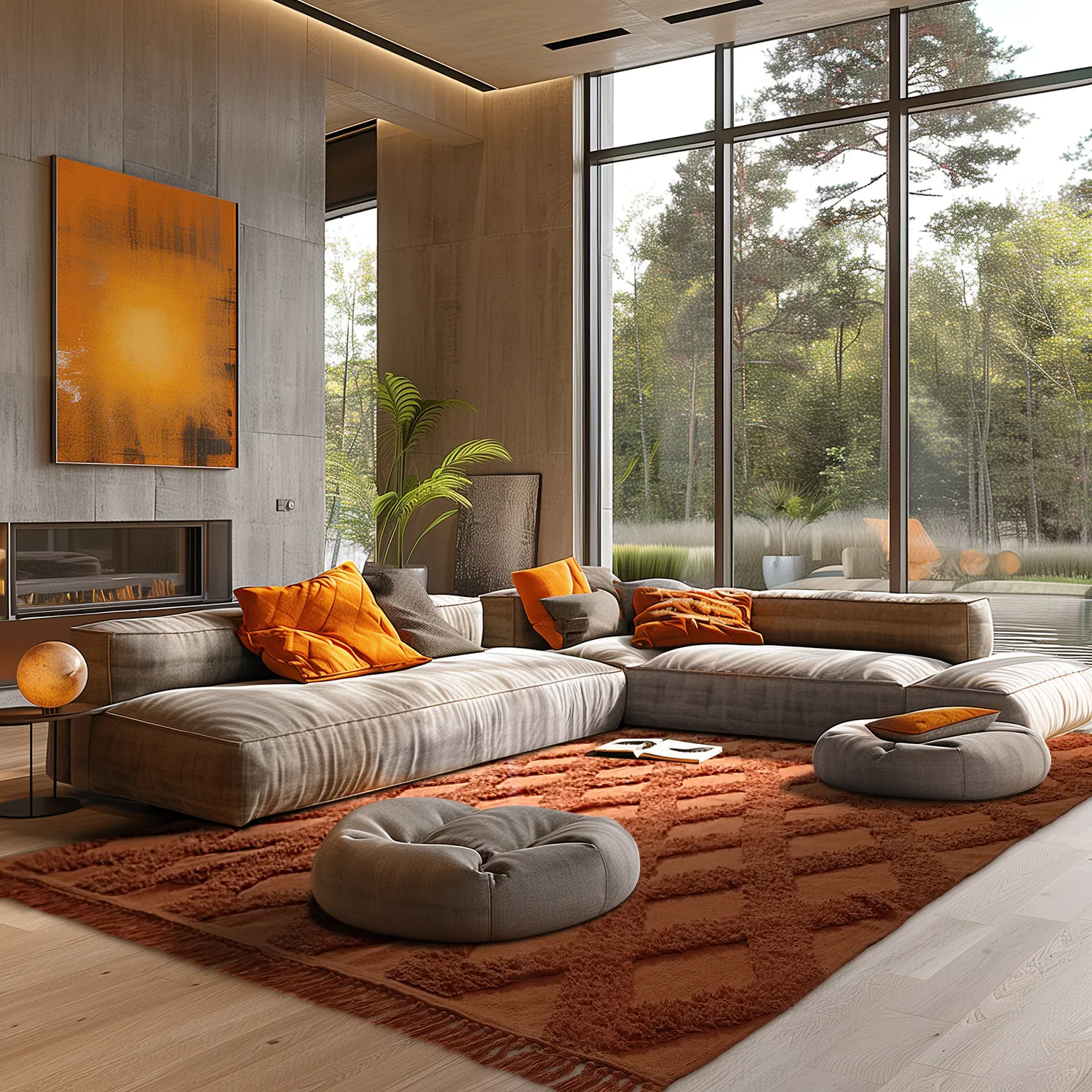 Hoogpolig vloerkleed - Pamplona Natural Cotton Shaggy (terracotta)