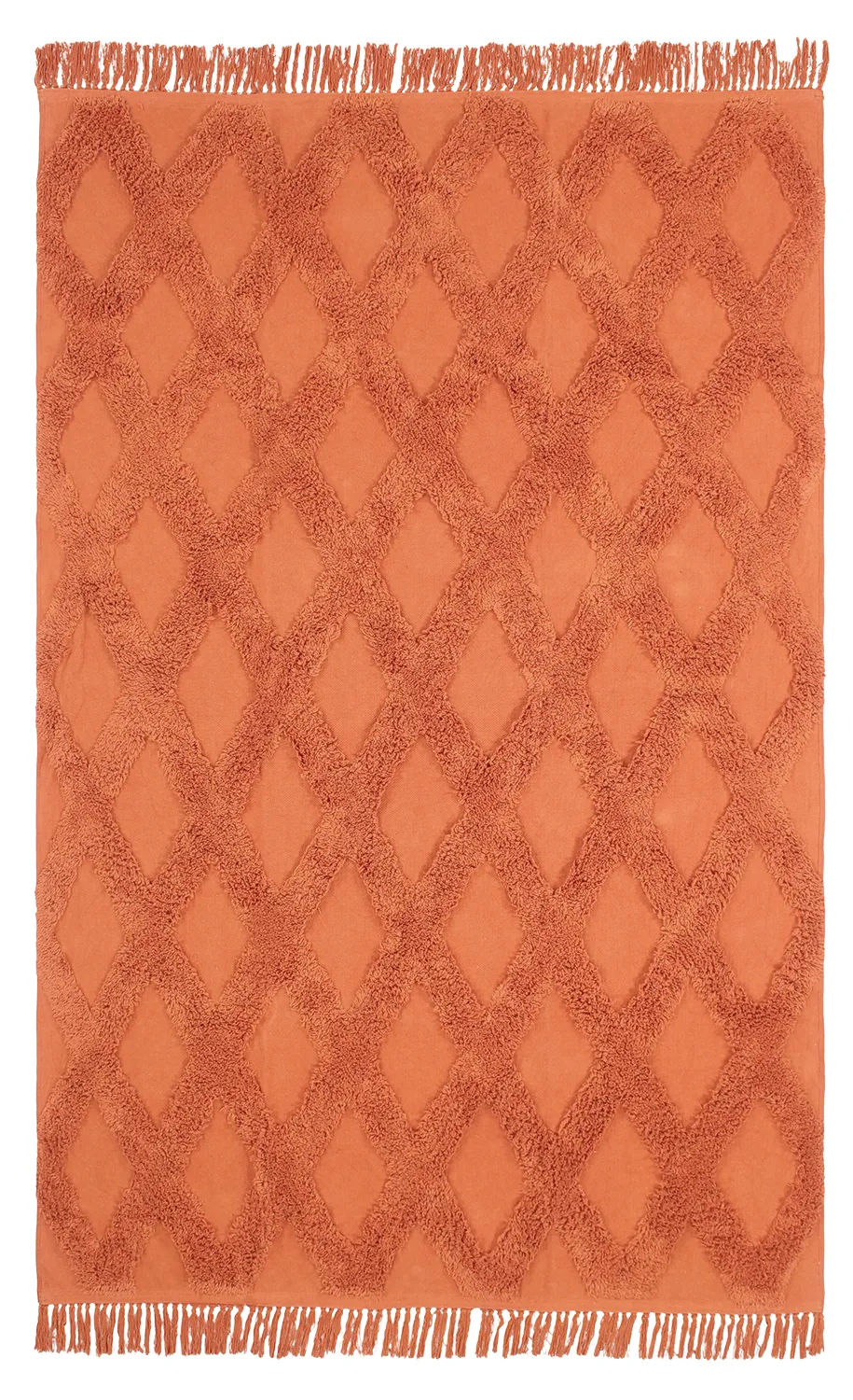 Hoogpolig vloerkleed - Pamplona Natural Cotton Shaggy (terracotta)