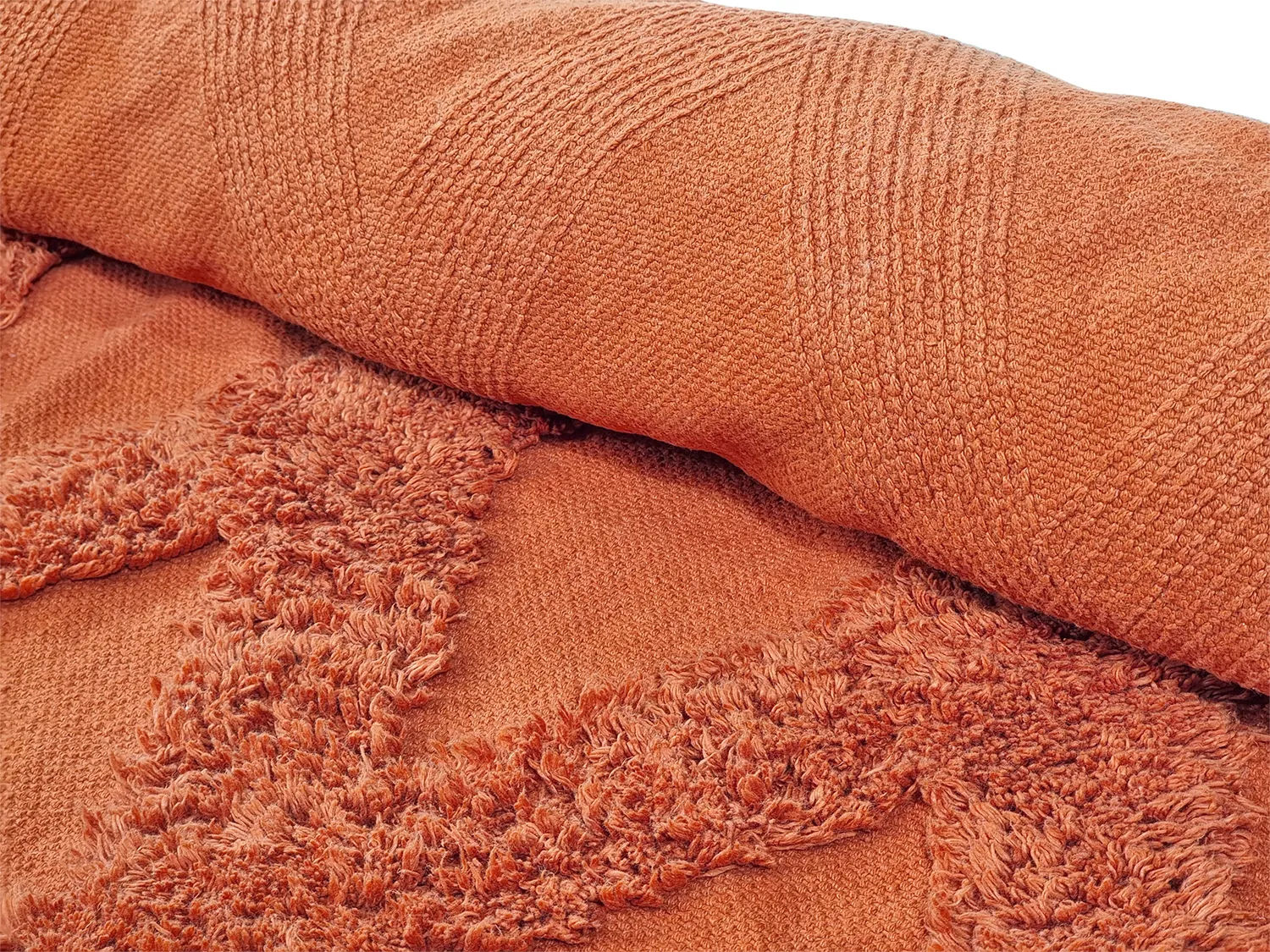 Hoogpolig vloerkleed - Pamplona Natural Cotton Shaggy (terracotta)