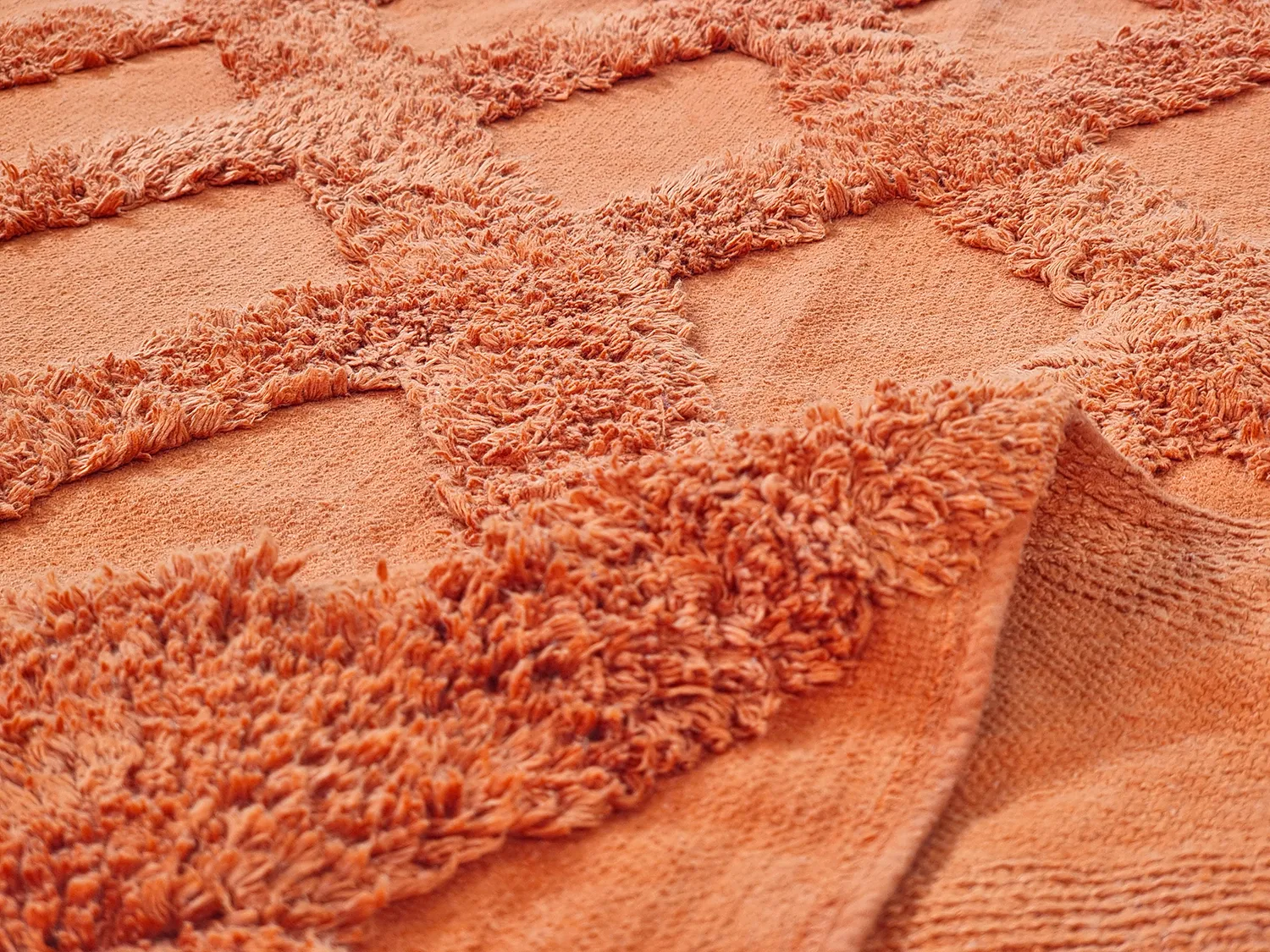Ronde vloerkleden - Pamplona Natural Cotton Shaggy (terracotta)