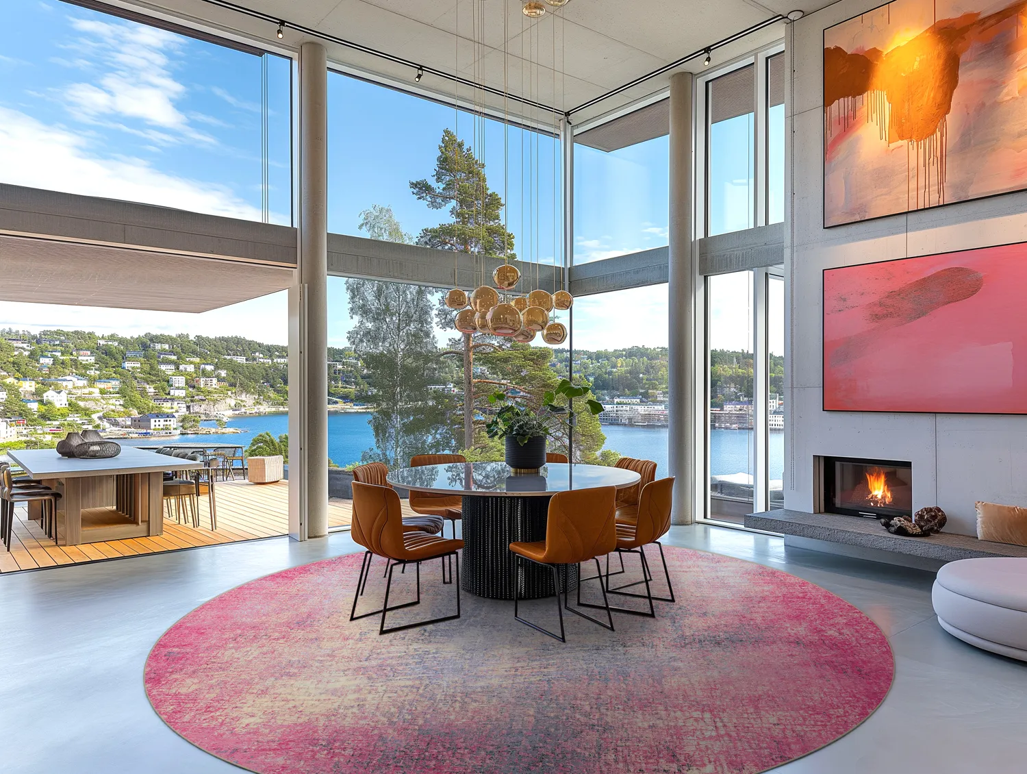 Rond vloerkleed - Perugia (roze)