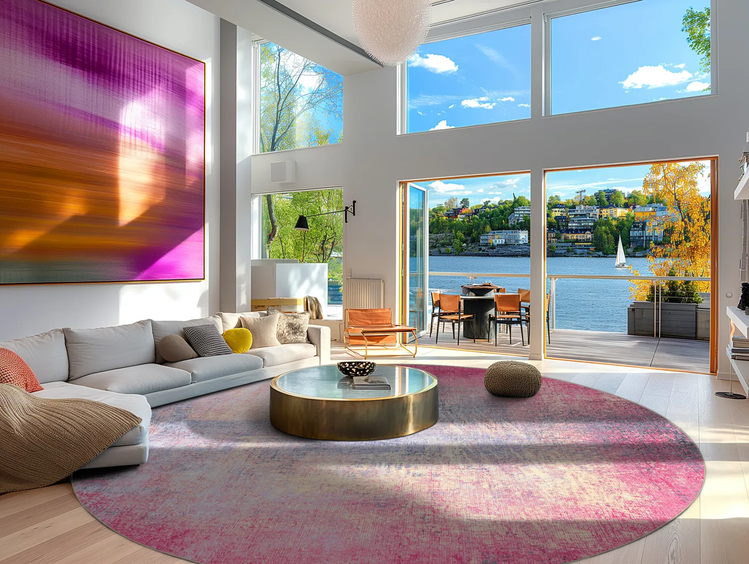 Rond vloerkleed - Perugia (roze)