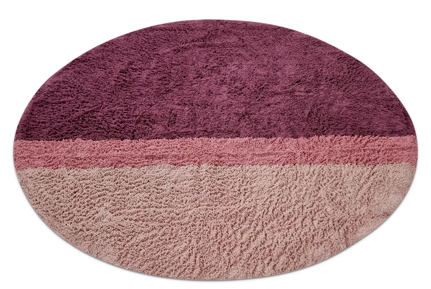 Ronde vloerkleden - Pione Natural Cotton Shaggy (roze)