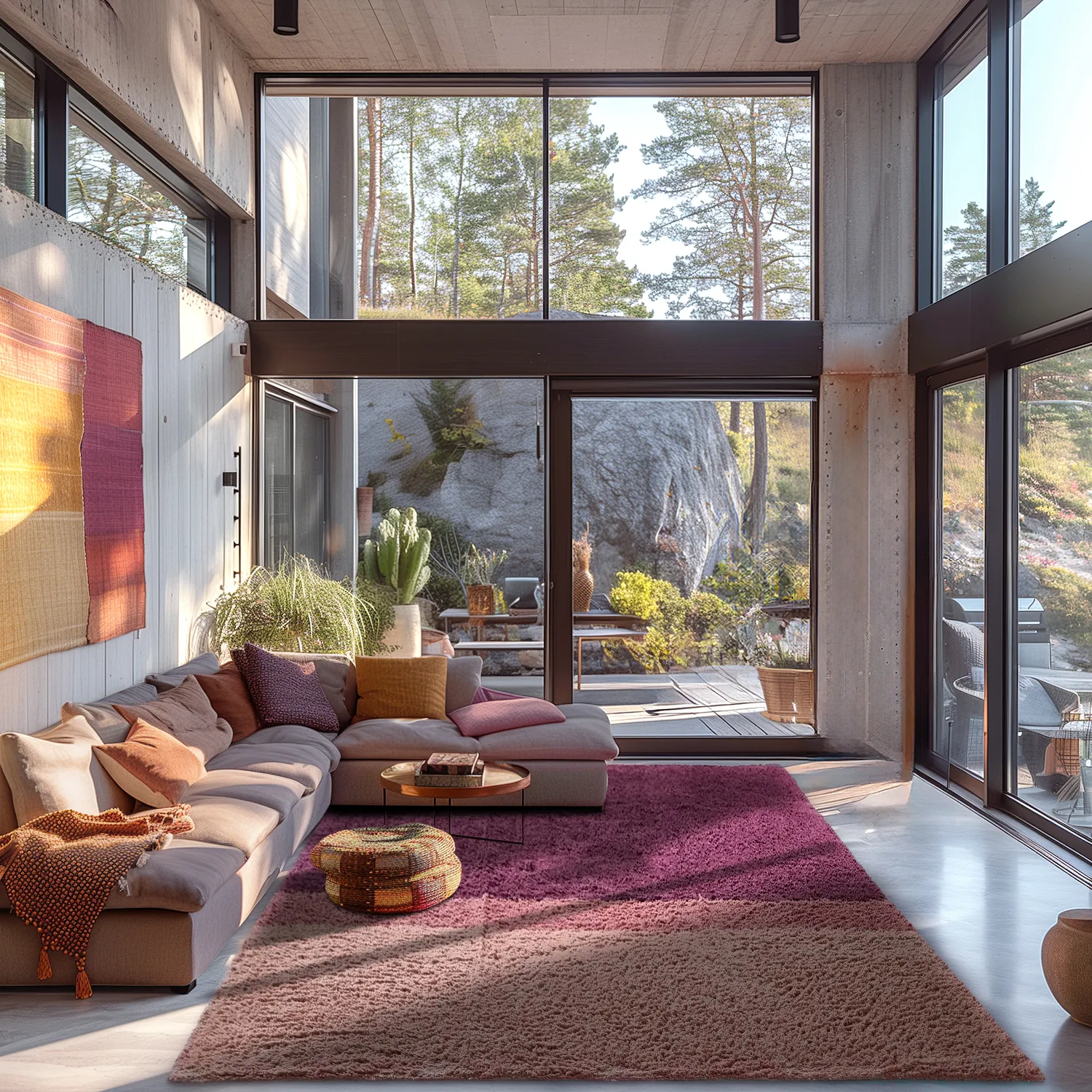 Hoogpolig vloerkleed - Pione Natural Cotton Shaggy (roze)