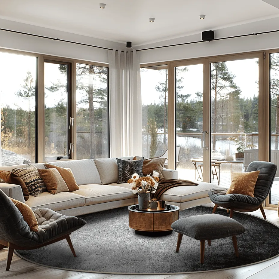 Rond vloerkleed - Megara (grijs)