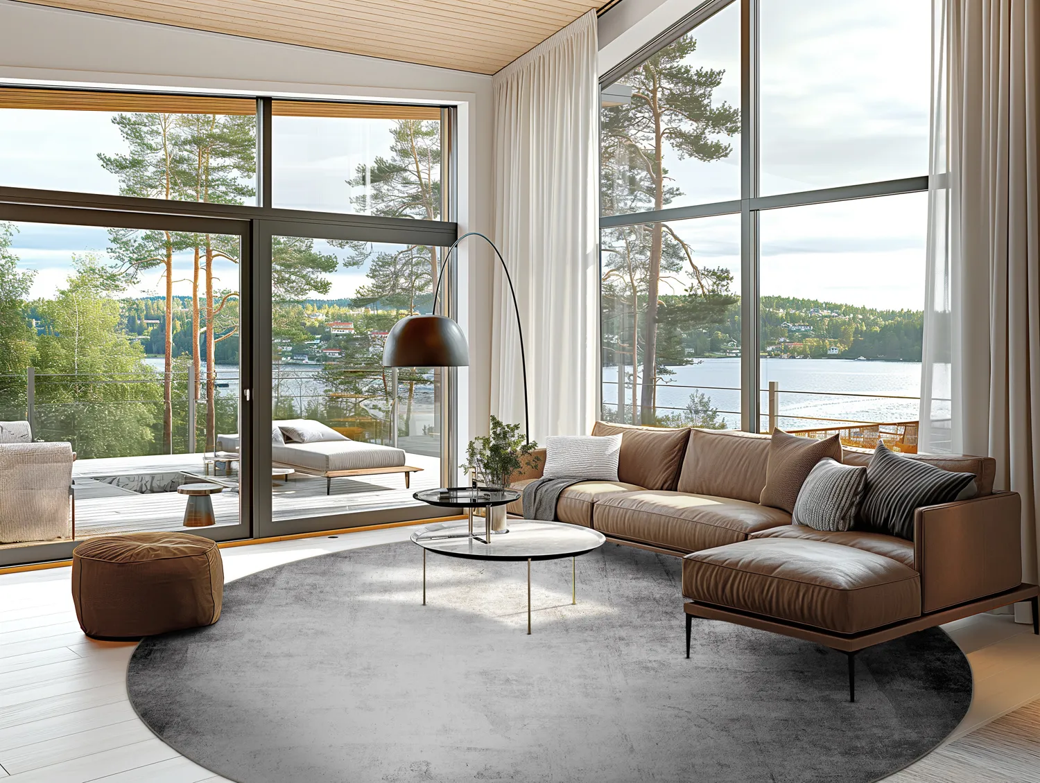 Rond vloerkleed - Rosia (grijs)