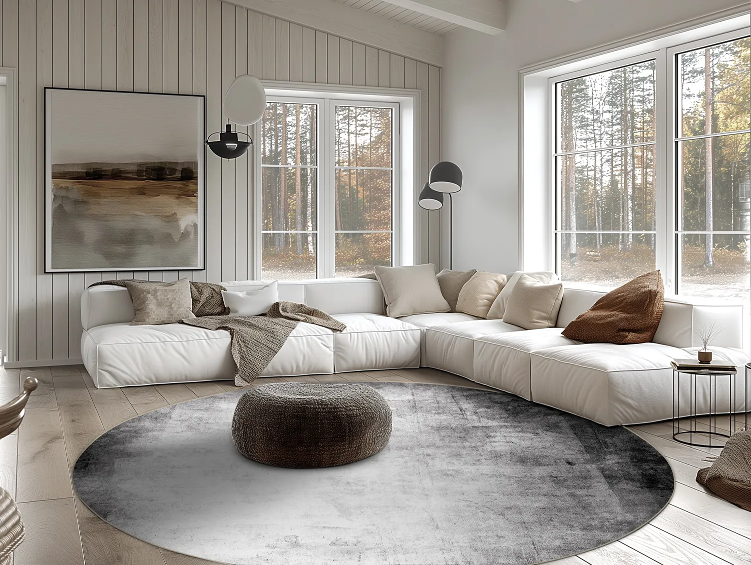 Rond vloerkleed - Rosia (grijs)