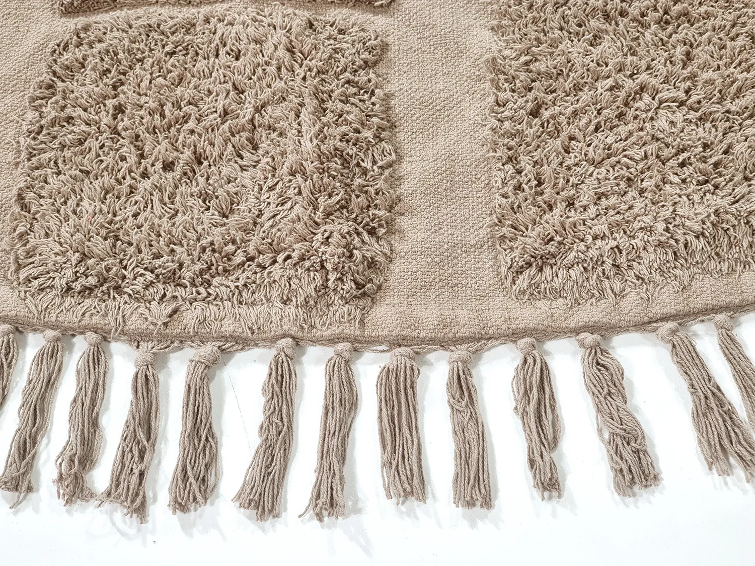 Ronde vloerkleden - Salem Natural Cotton Shaggy (taupe)