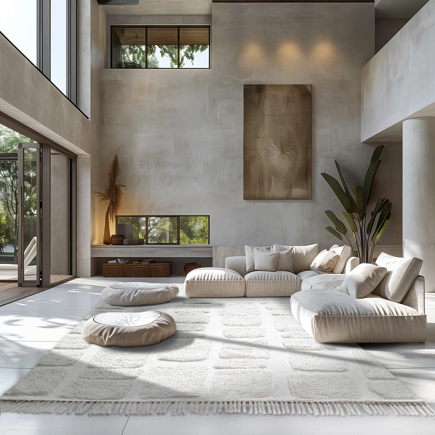 Hoogpolig vloerkleed - Salem Natural Cotton Shaggy (offwhite)