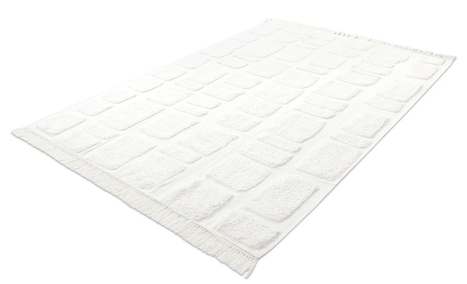 Hoogpolig vloerkleed - Salem Natural Cotton Shaggy (offwhite)