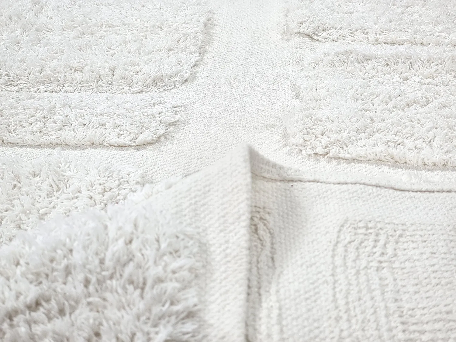 Hoogpolig vloerkleed - Salem Natural Cotton Shaggy (offwhite)