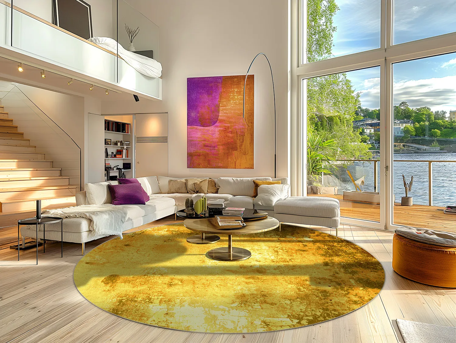 Rond vloerkleed - Salitto (goud)