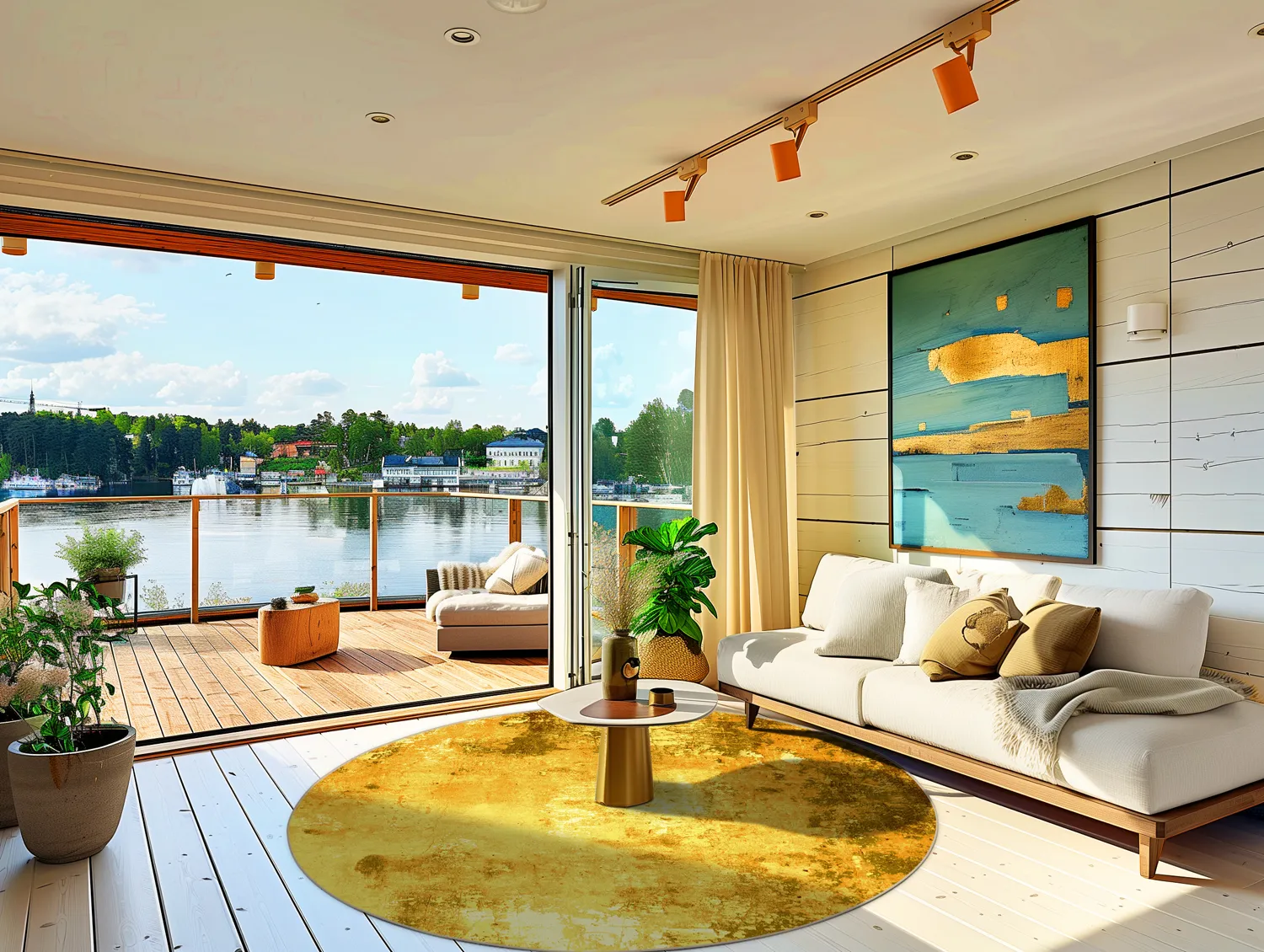 Rond vloerkleed - Salitto (goud)