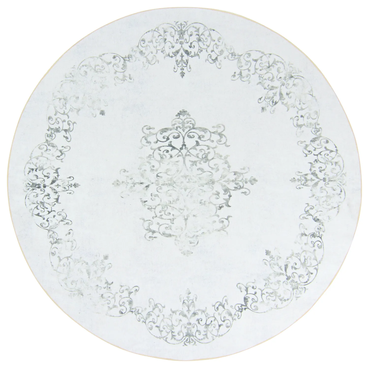 Rond vloerkleed - Santi (wit/grijs)