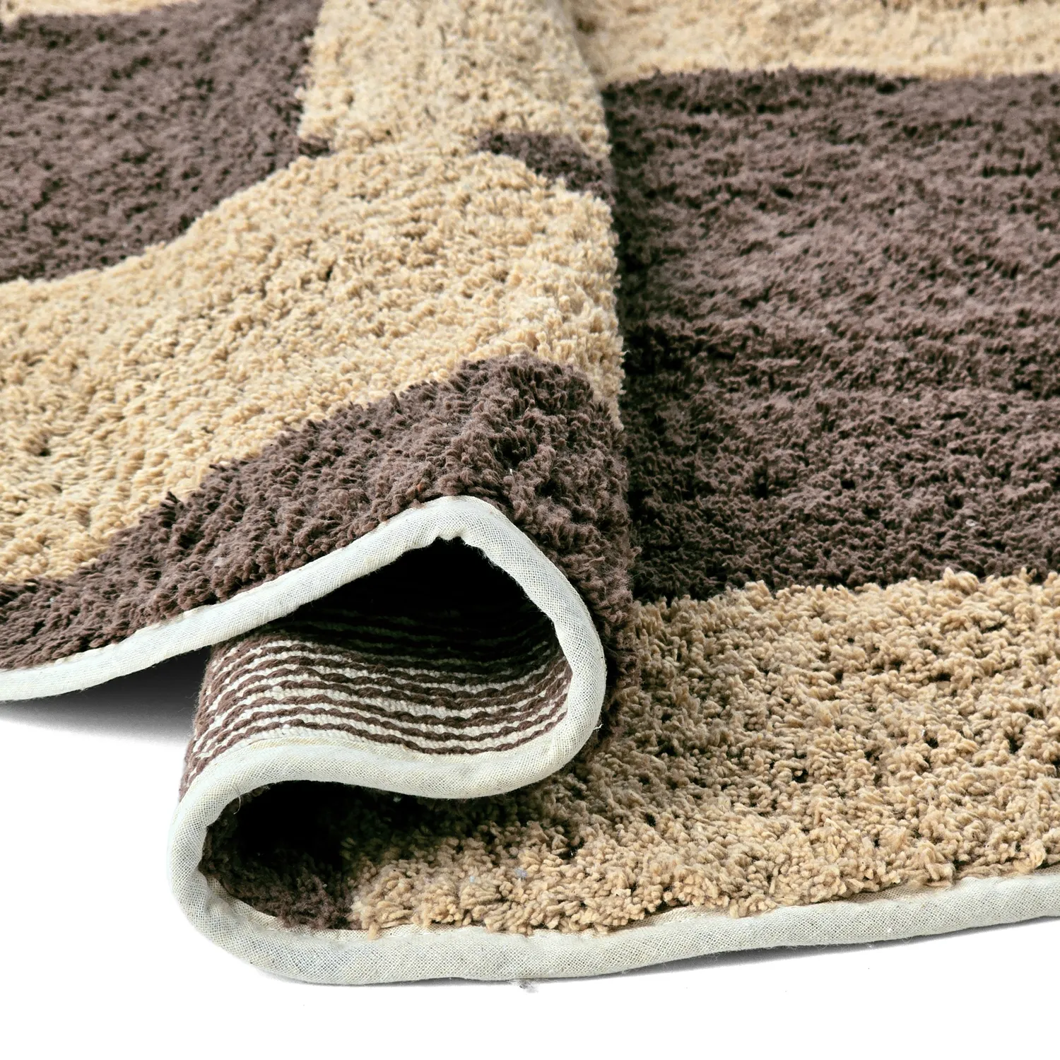 Rond vloerkleed - Siberia Natural Cotton Shaggy (beige/bruin)