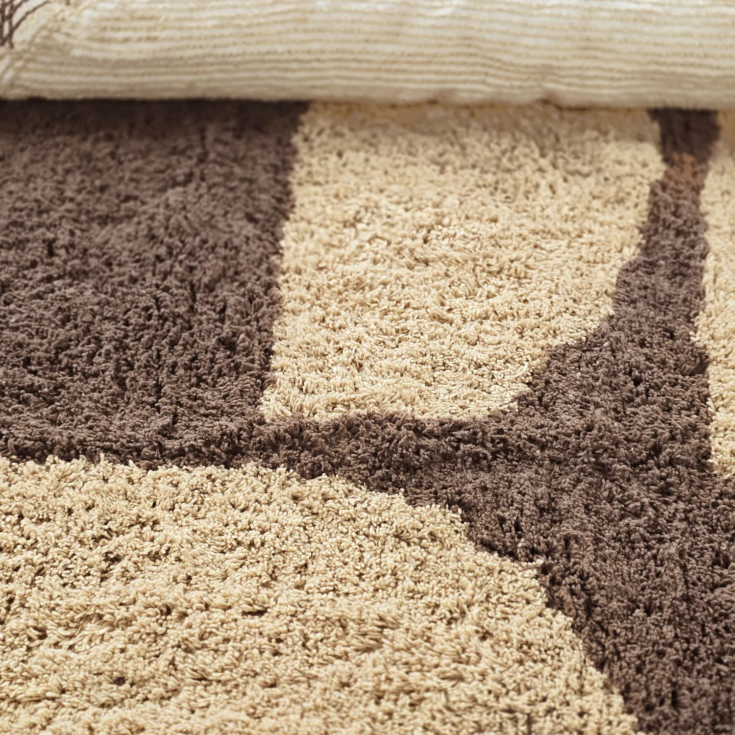 Rond vloerkleed - Siberia Natural Cotton Shaggy (beige/bruin)