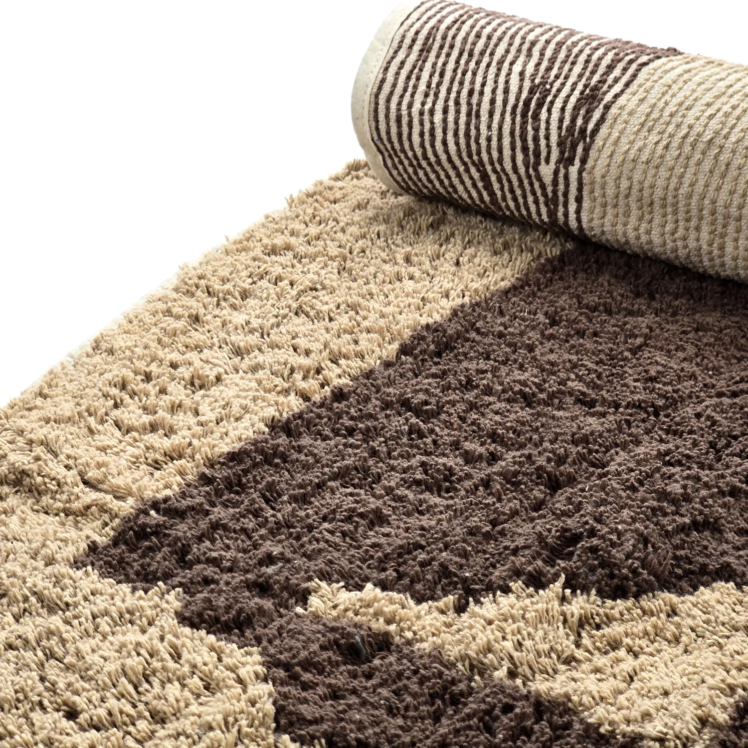 Rond vloerkleed - Siberia Natural Cotton Shaggy (beige/bruin)