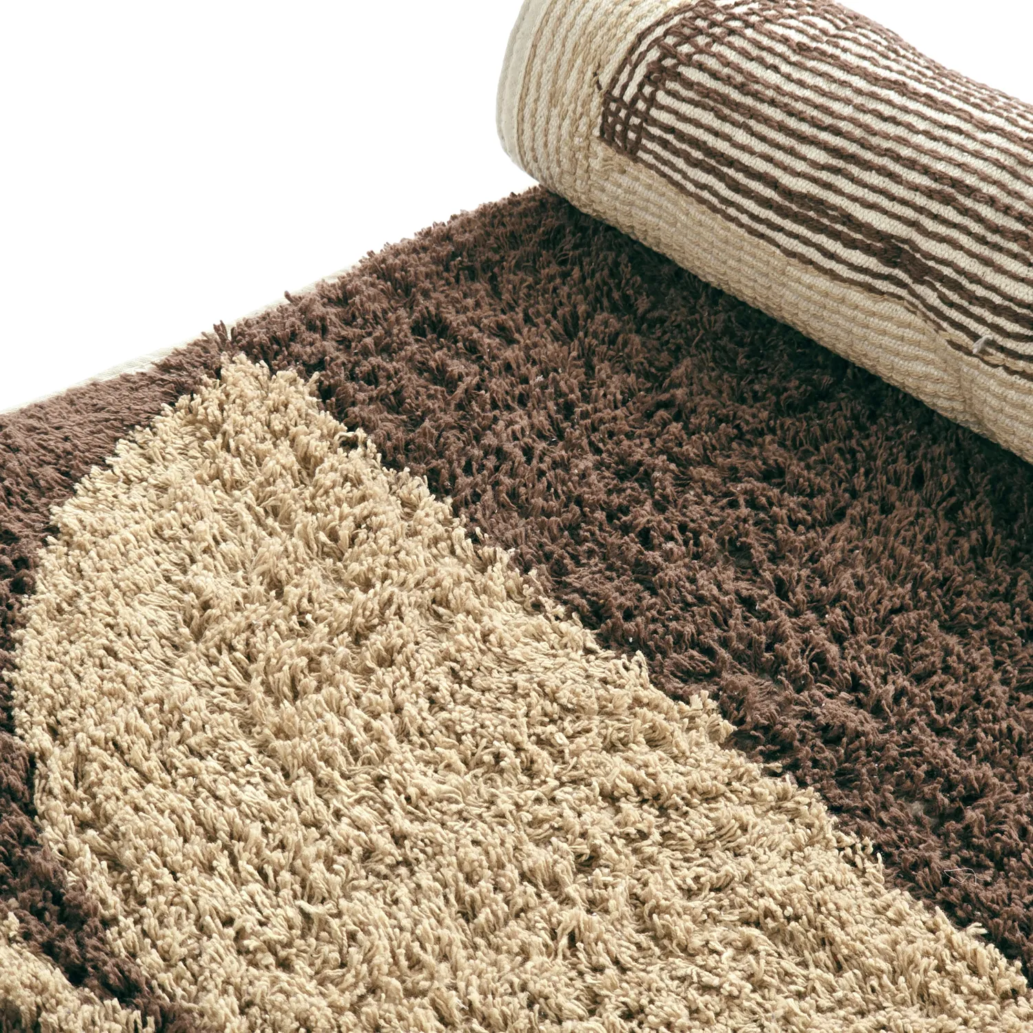 Hoogpolig vloerkleed - Siberia Natural Cotton Shaggy (beige/bruin)