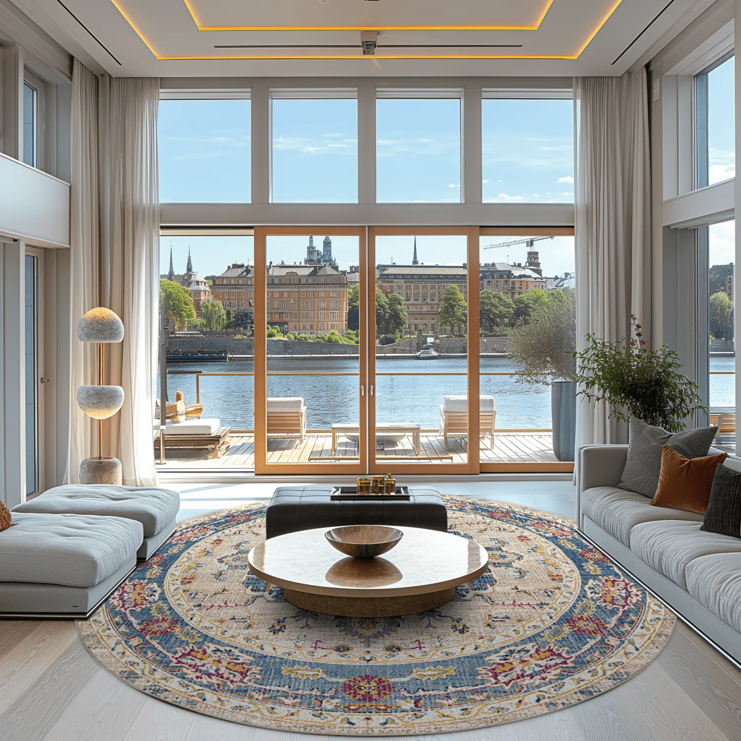 Rond vloerkleed - Siliana (blauw)