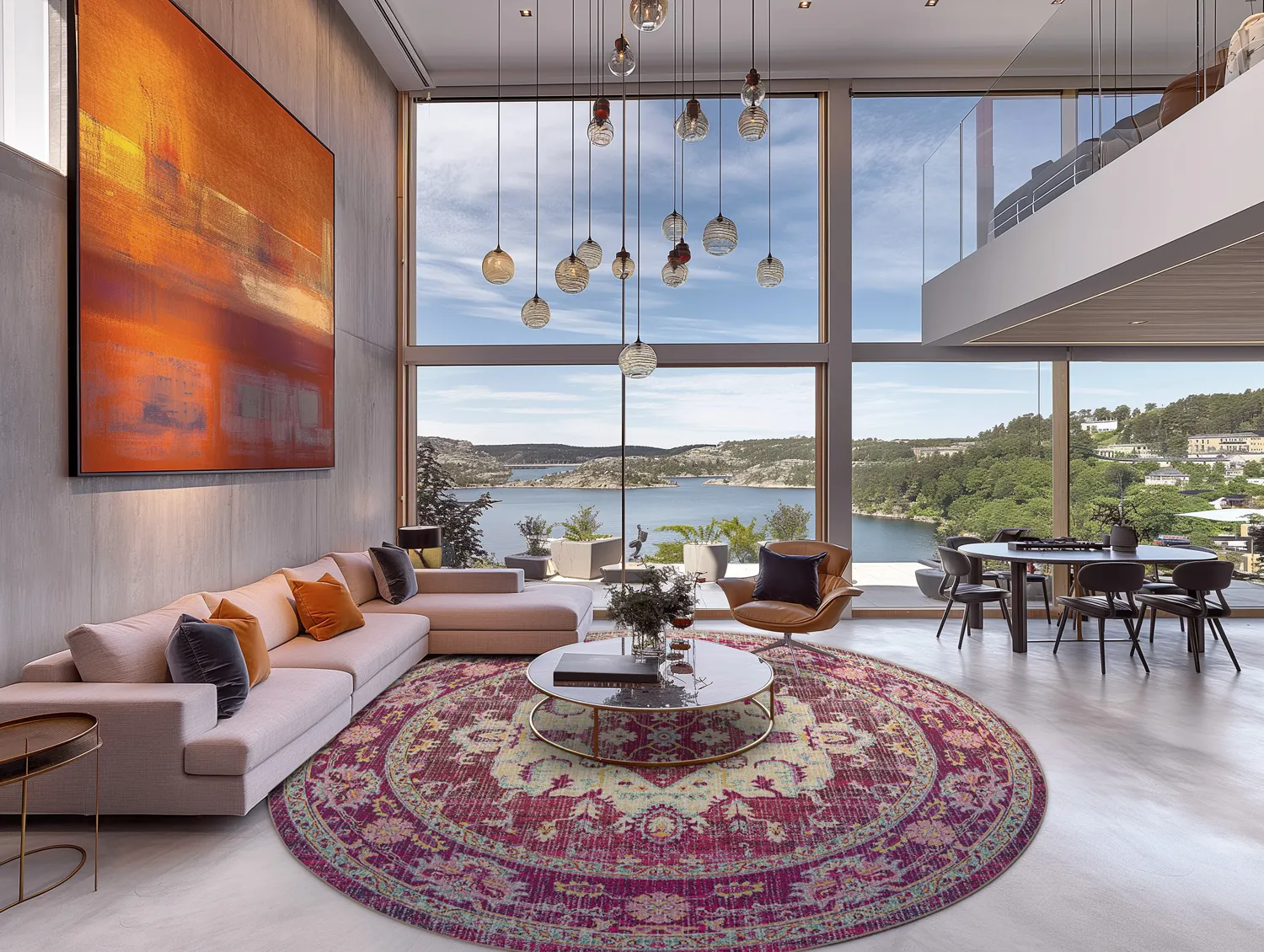 Rond vloerkleed - Siliana (roze)