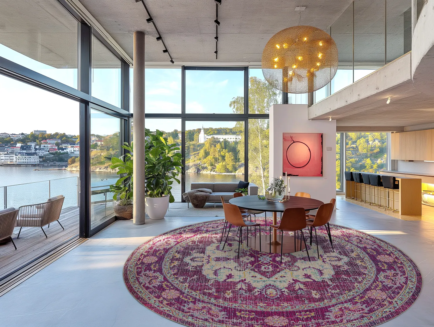 Rond vloerkleed - Siliana (roze)