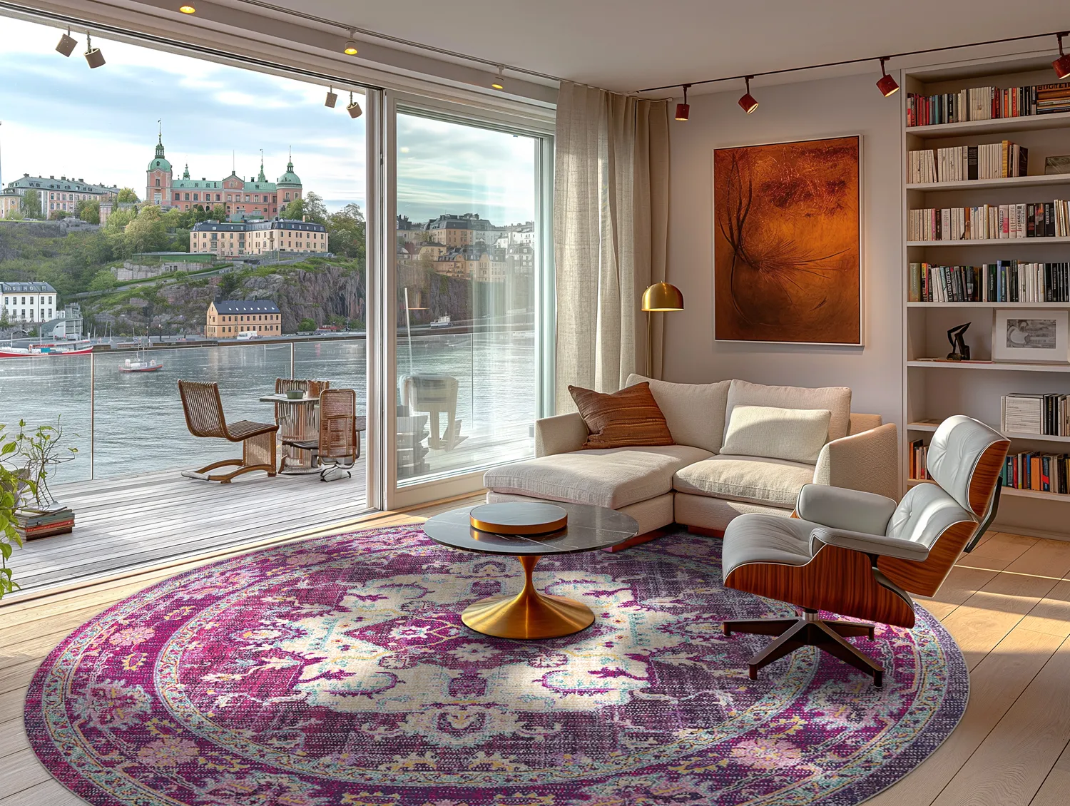 Rond vloerkleed - Siliana (roze)