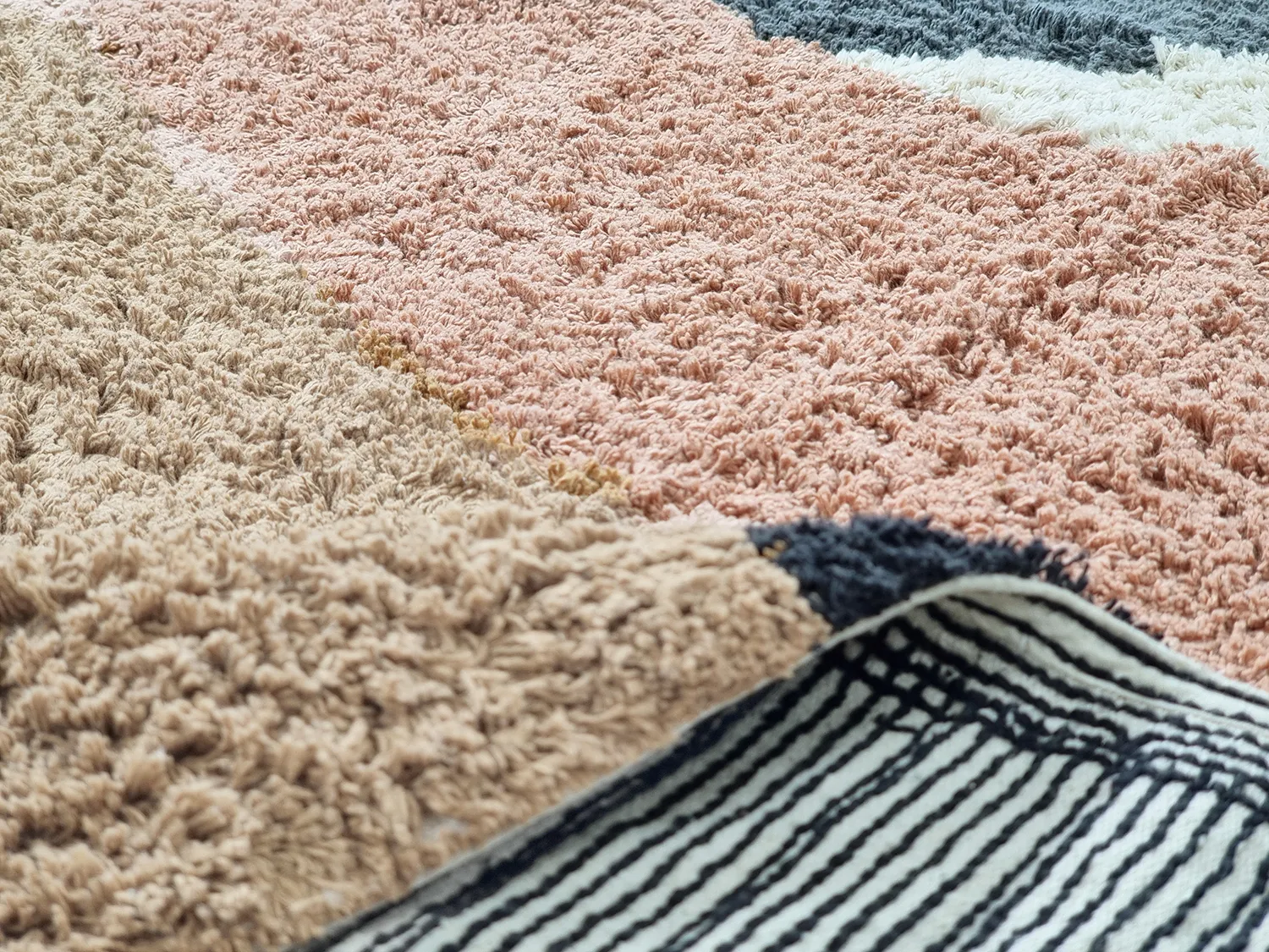 Ronde vloerkleden - Sion Natural Cotton Shaggy (multi)