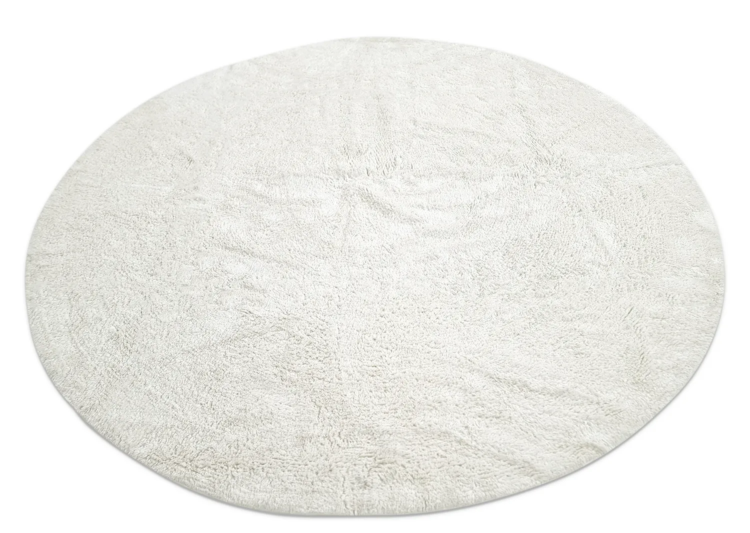 Ronde vloerkleden - Sion Natural Cotton Shaggy (offwhite)