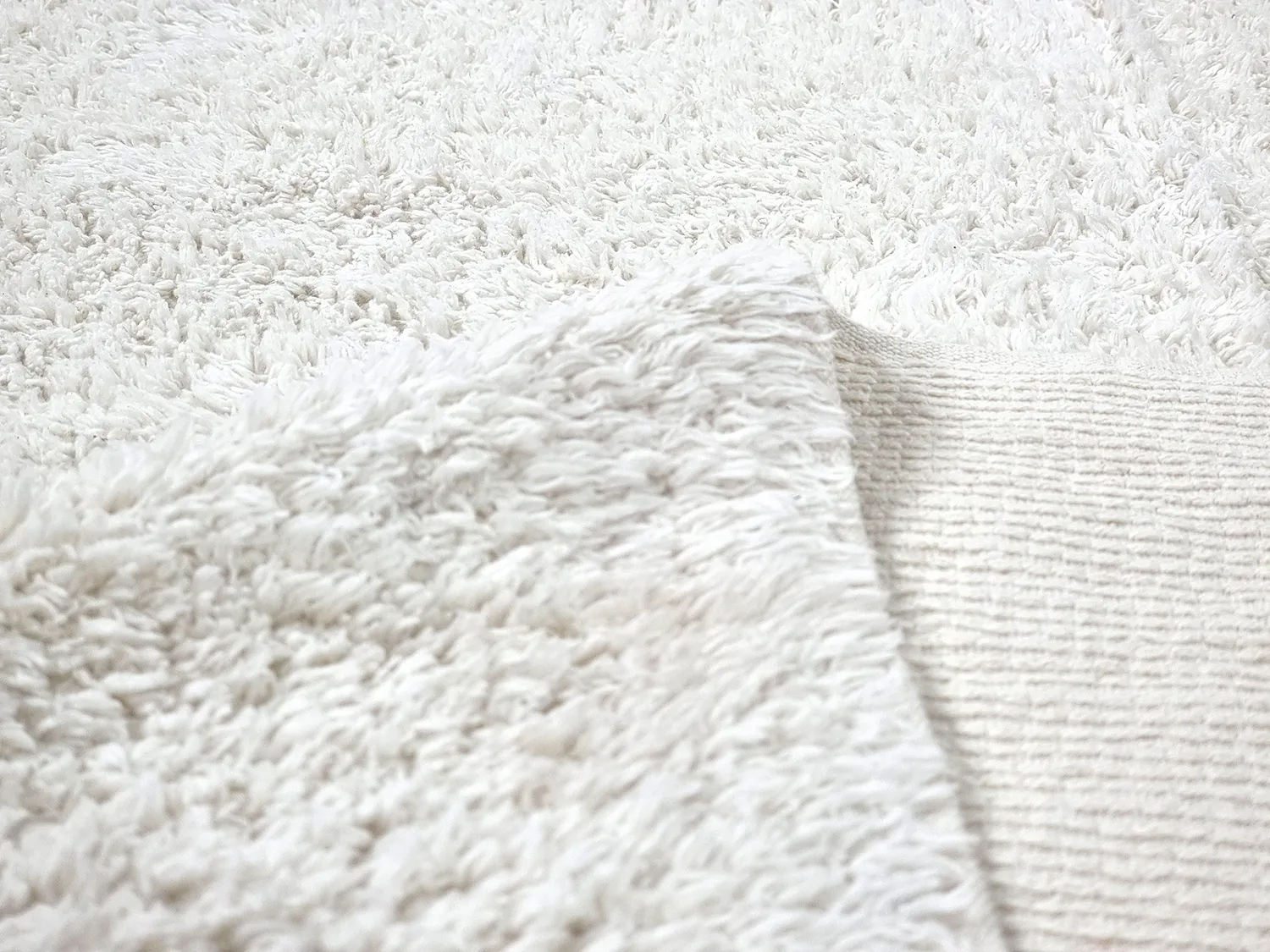 Ronde vloerkleden - Sion Natural Cotton Shaggy (offwhite)