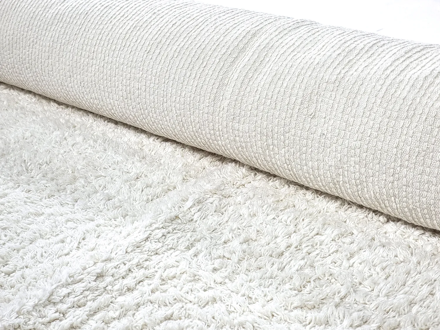 Ronde vloerkleden - Sion Natural Cotton Shaggy (offwhite)