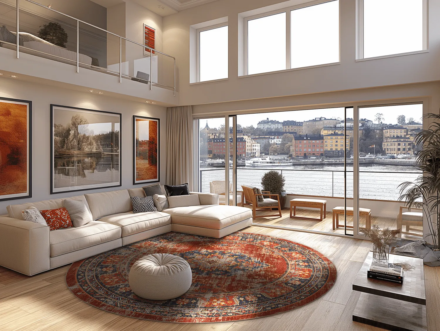 Rond vloerkleed - Soussi (rood/multi)