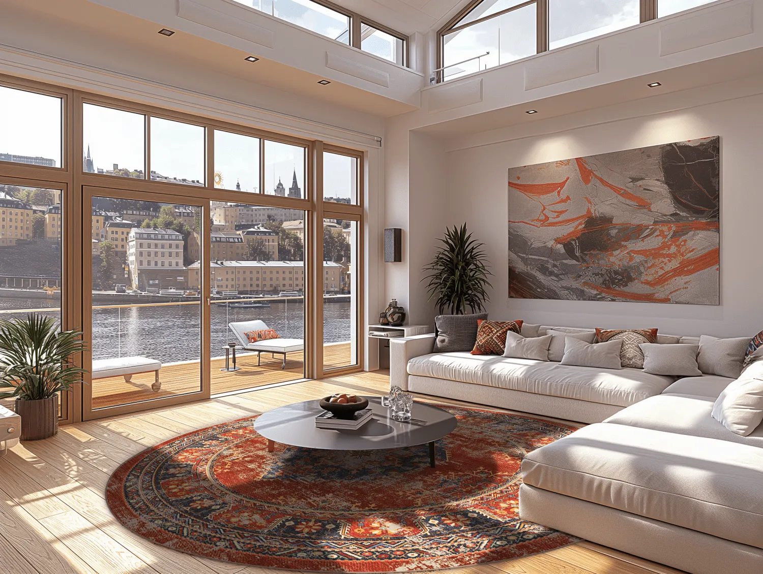 Rond vloerkleed - Soussi (rood/multi)