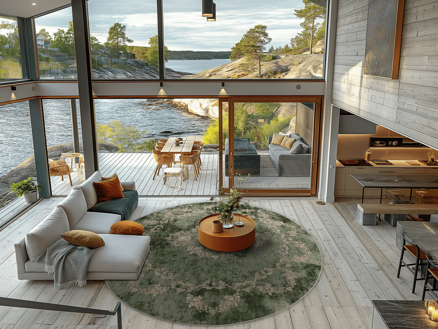 Rond vloerkleed - Taknis (groen)