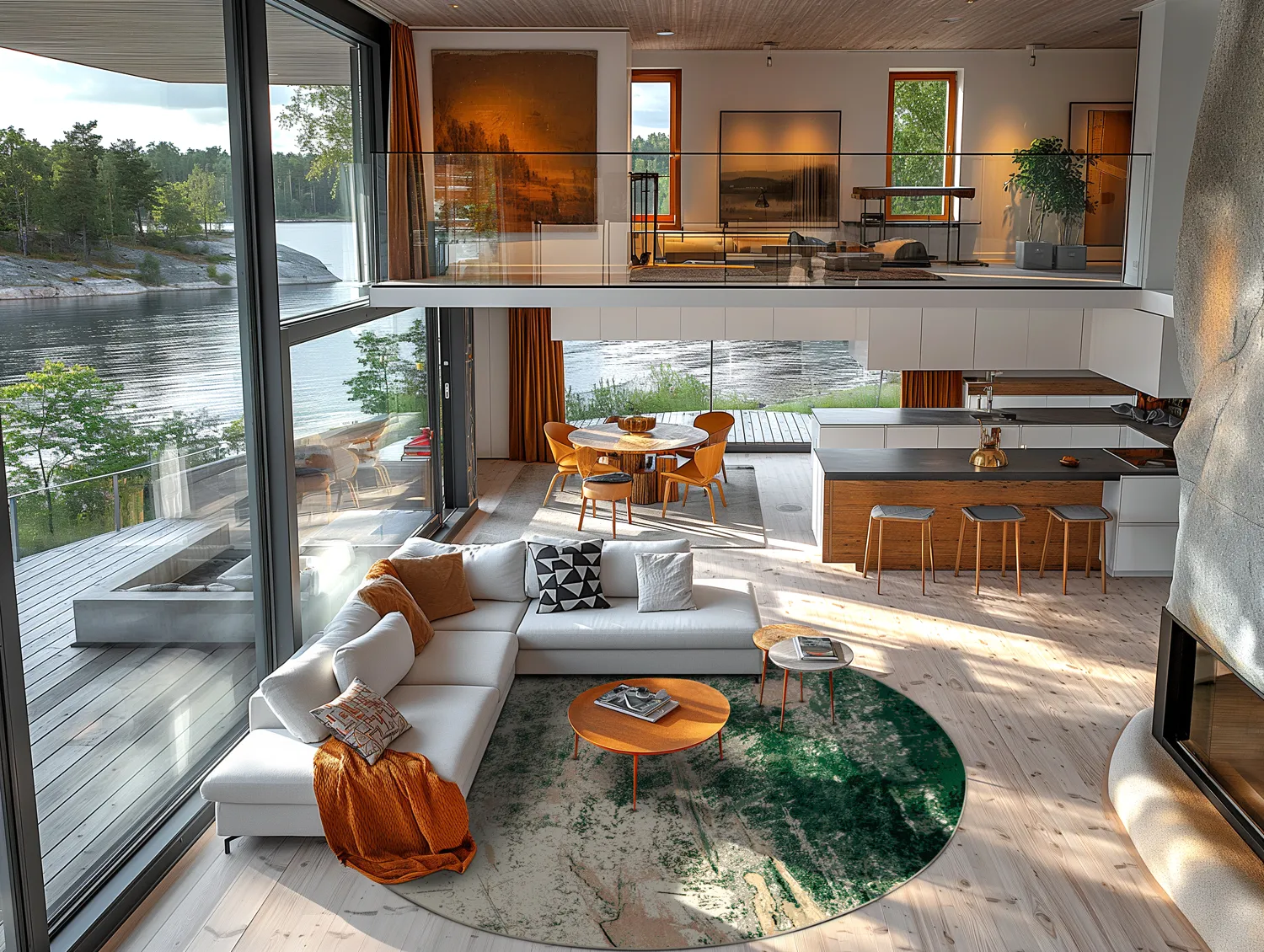 Rond vloerkleed - Tamalous (beige/groen)