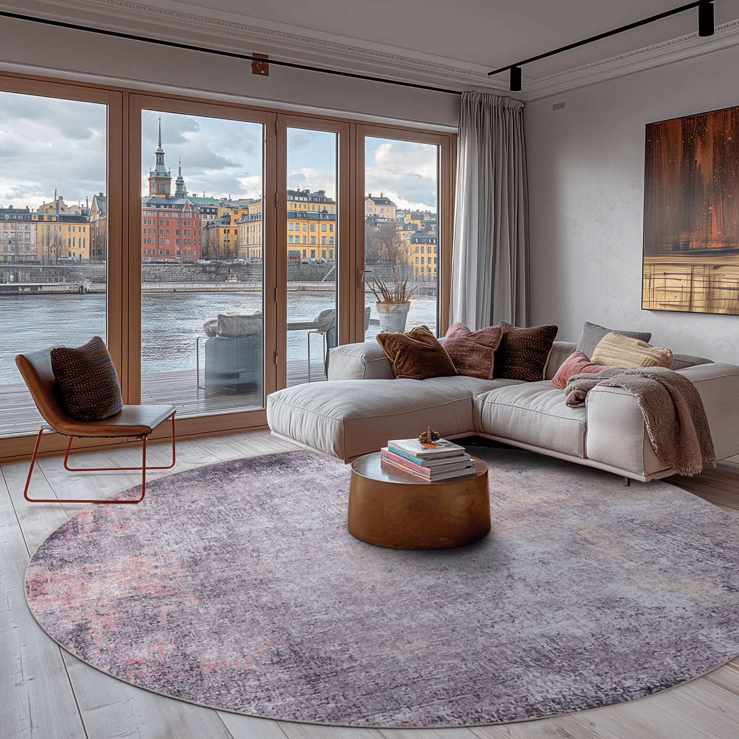 Rond vloerkleed - Tarnos (lila)