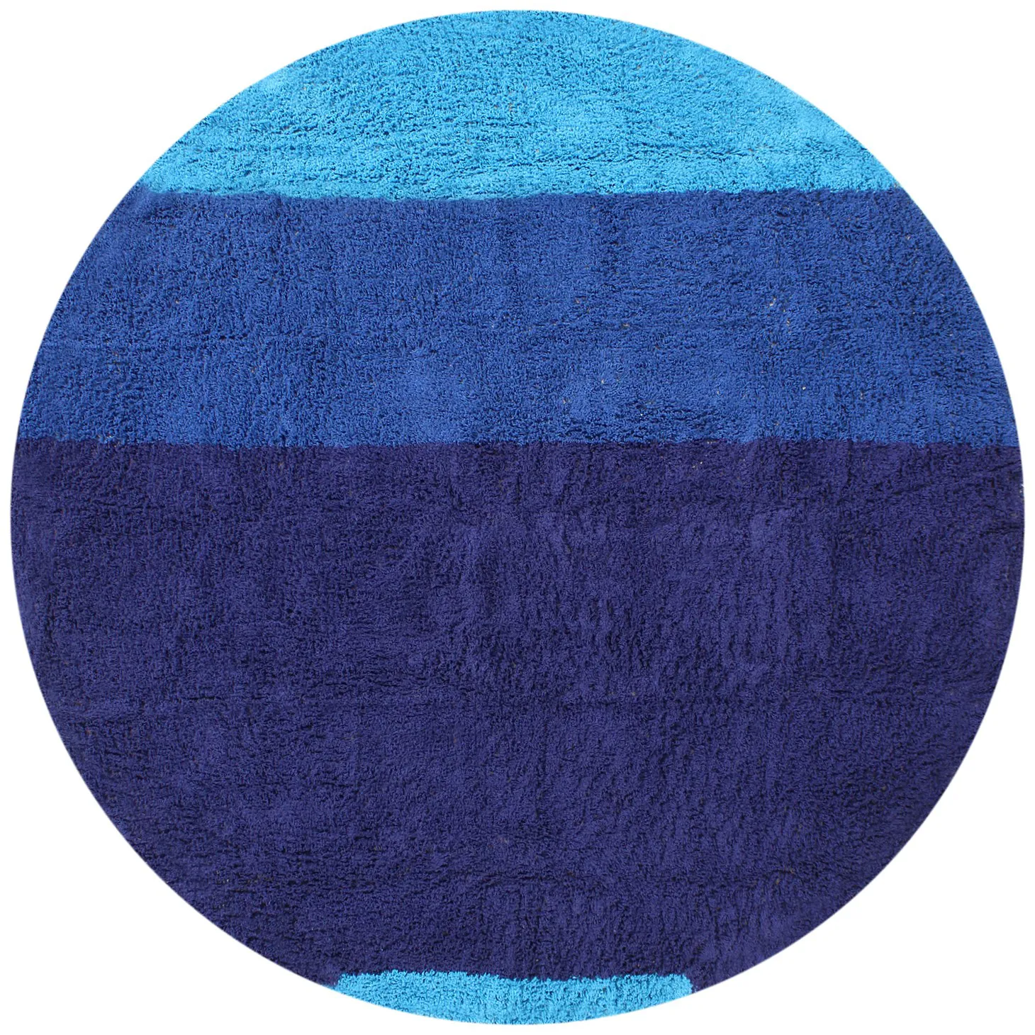 Ronde vloerkleden - Taro Natural Cotton Shaggy (blauw)