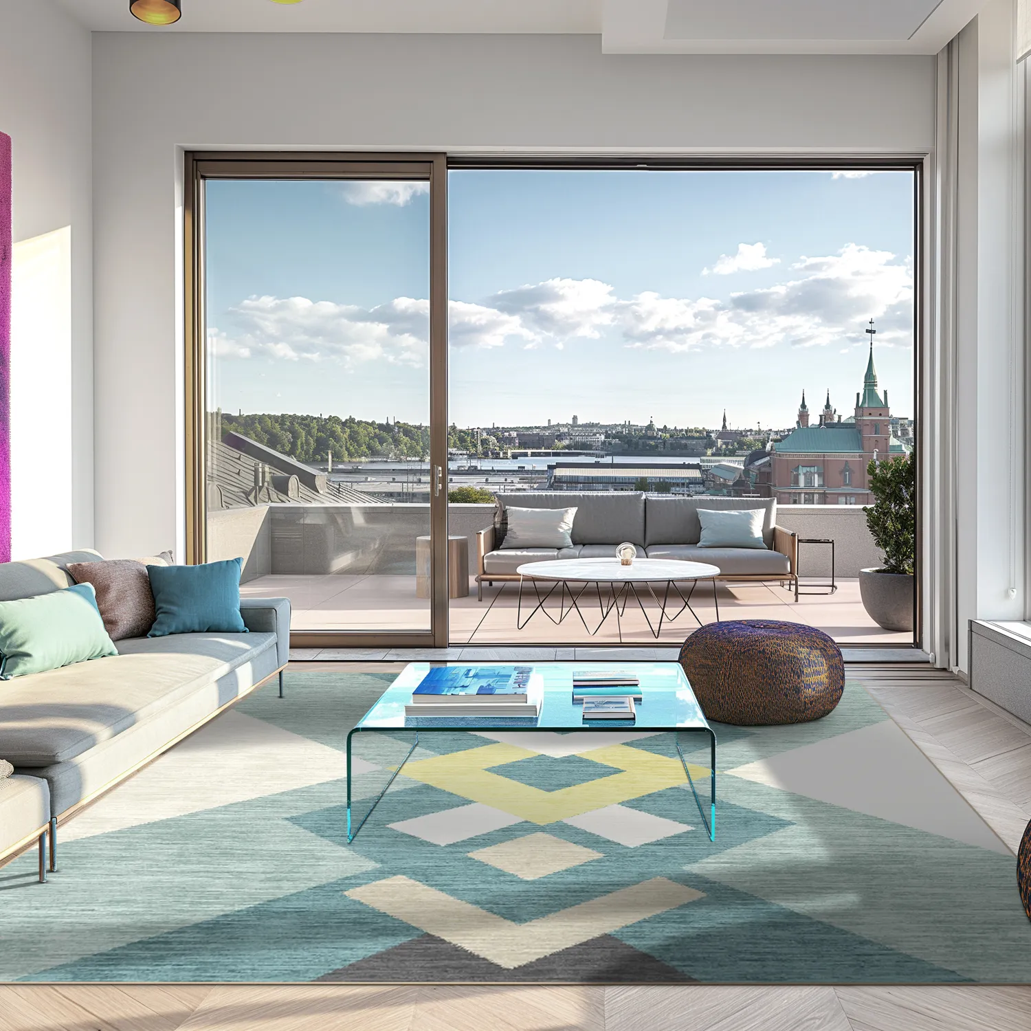 Wilton - Temara (blauw/multi)