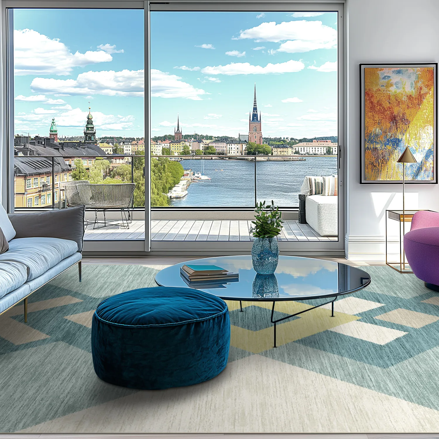 Wilton - Temara (blauw/multi)