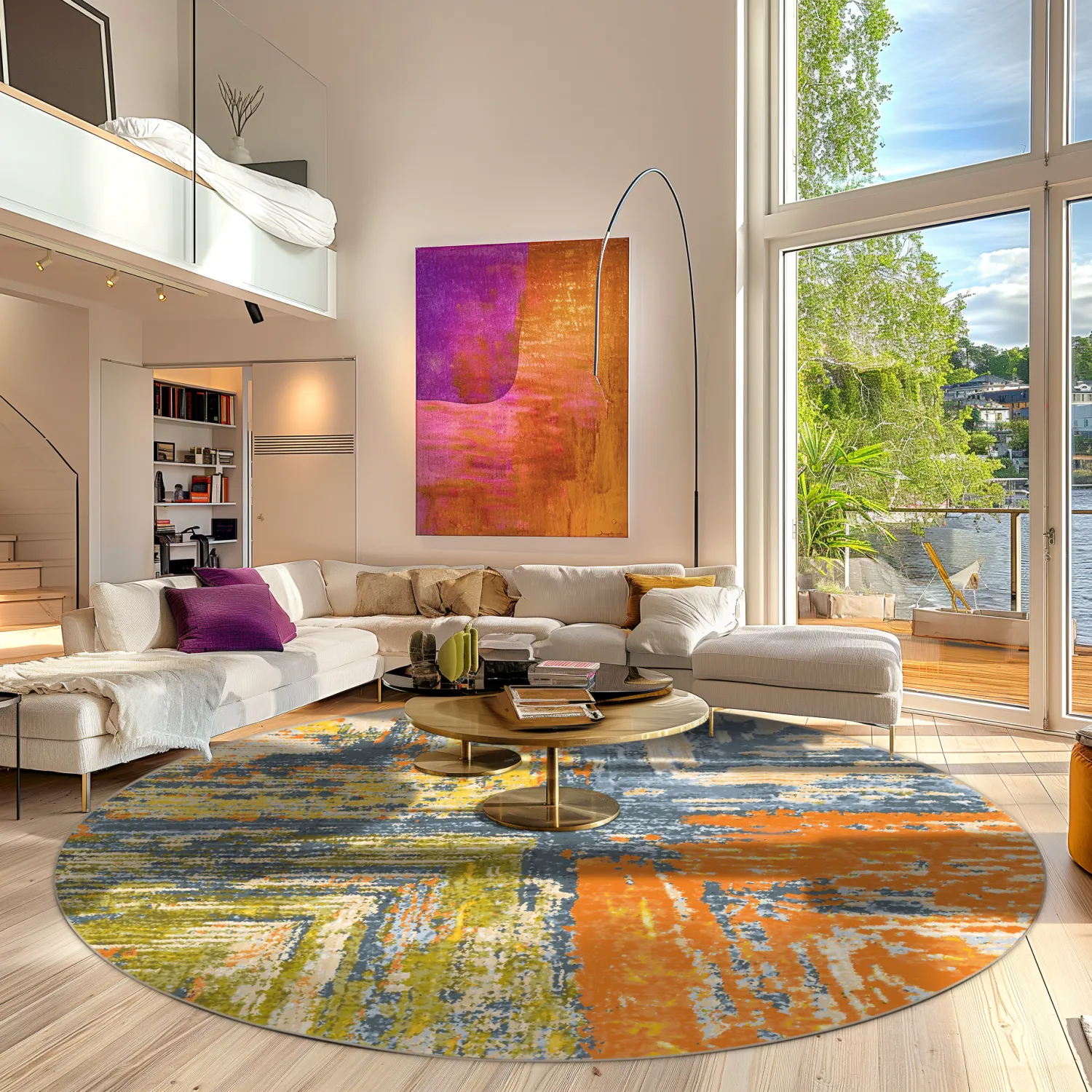 Rond vloerkleed - Tizzano (oranje/multi)