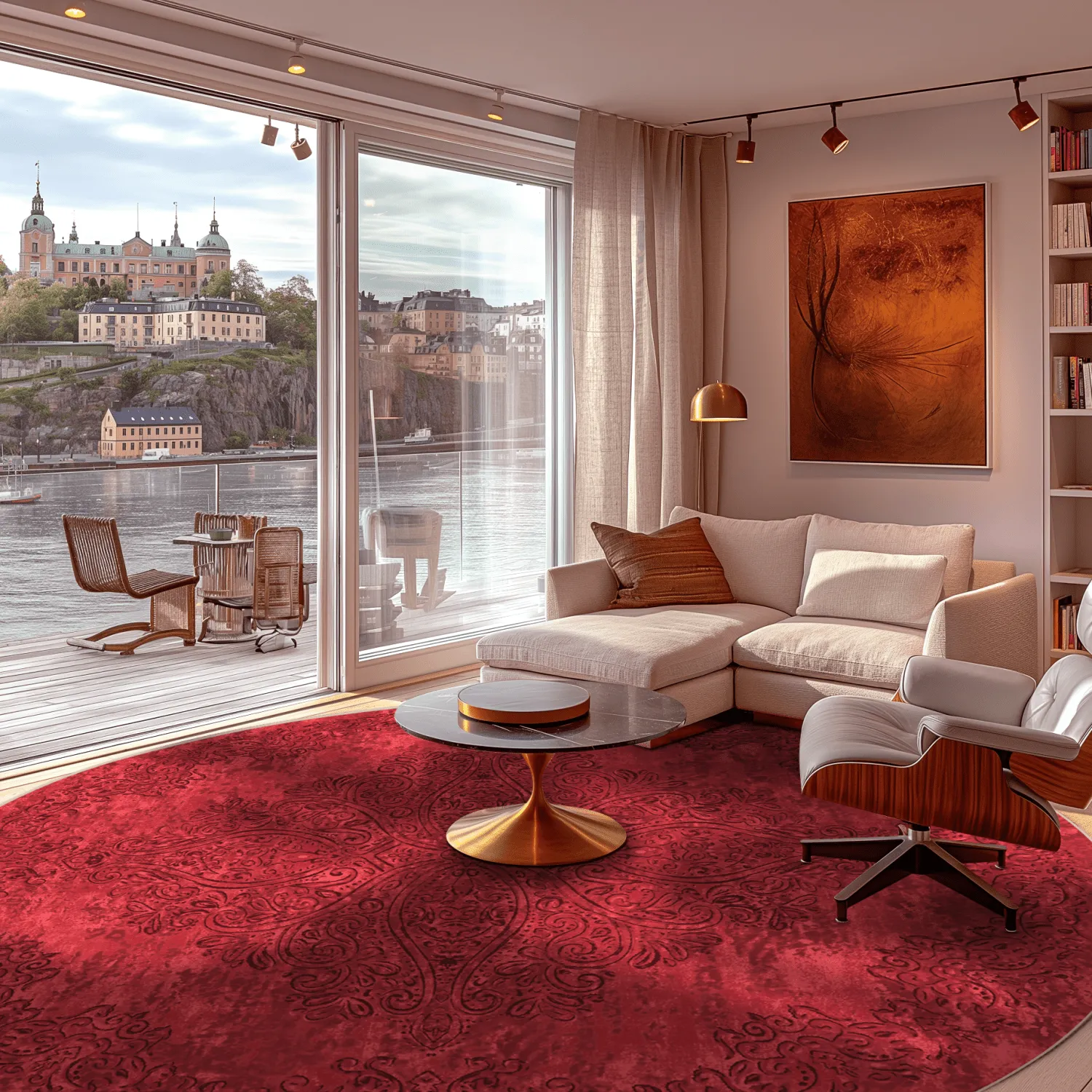 Rond vloerkleed - Valenza (rood)