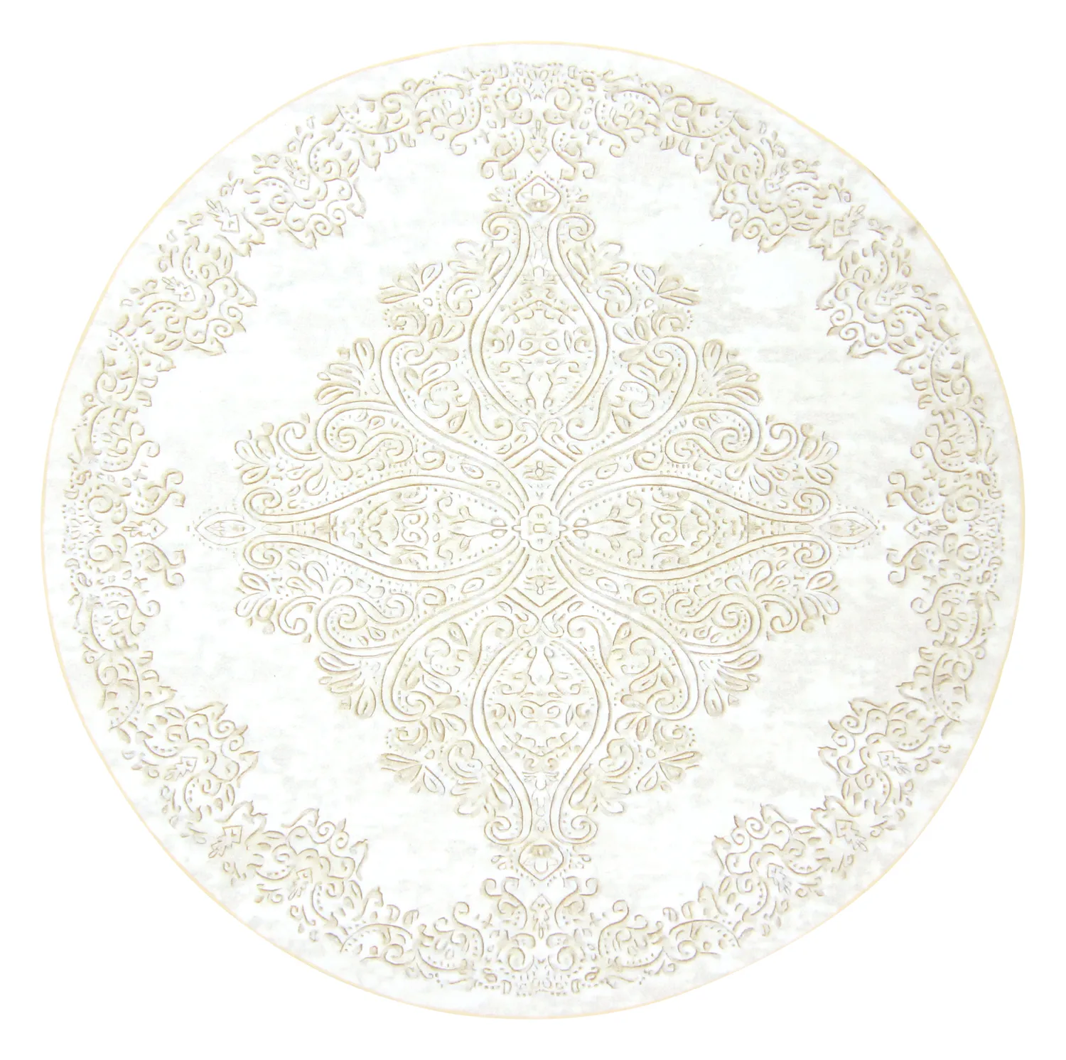 Rond vloerkleed - Valenza (wit/beige)