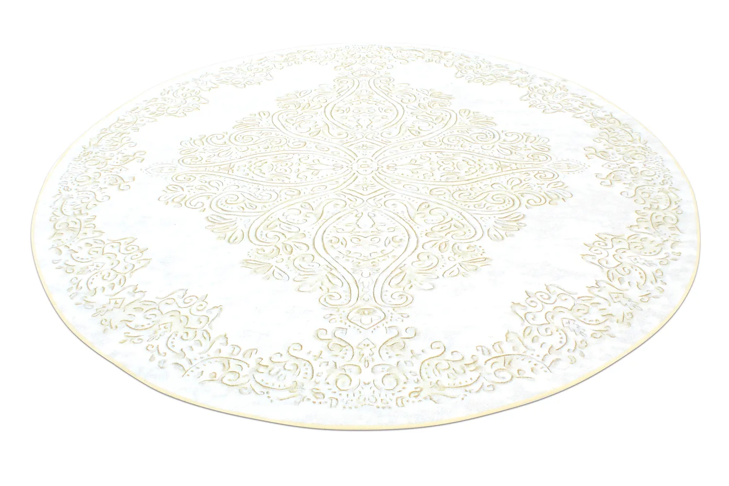 Rond vloerkleed - Valenza (wit/beige)